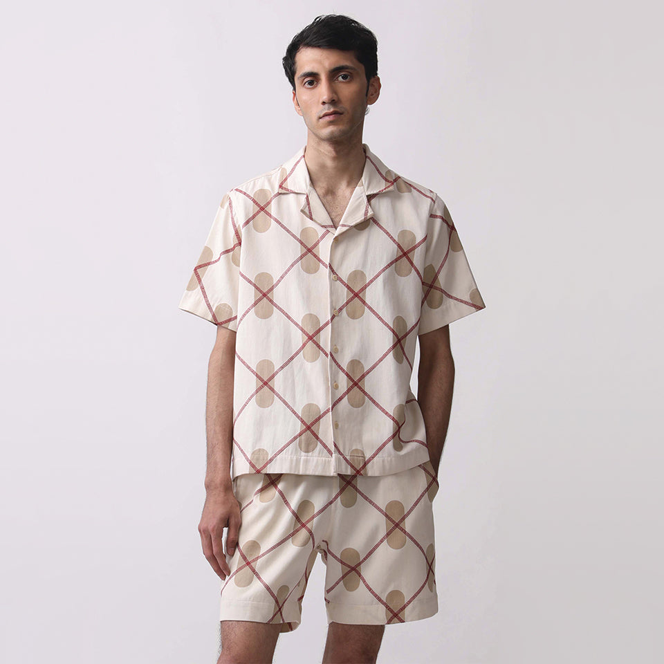 DNA Argyle Regiment Shirt- Off White