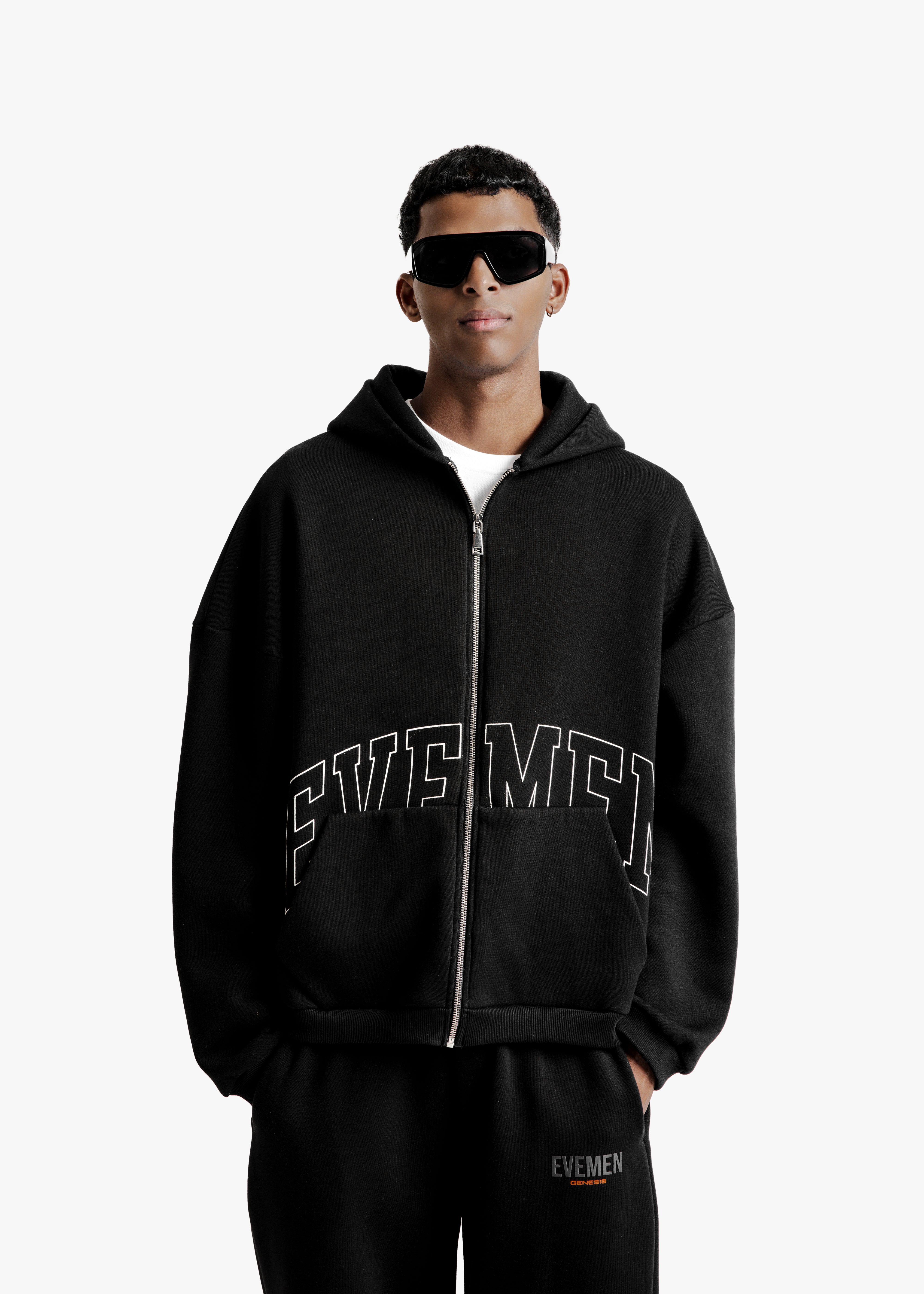 genesis boxy zip through hoodie
