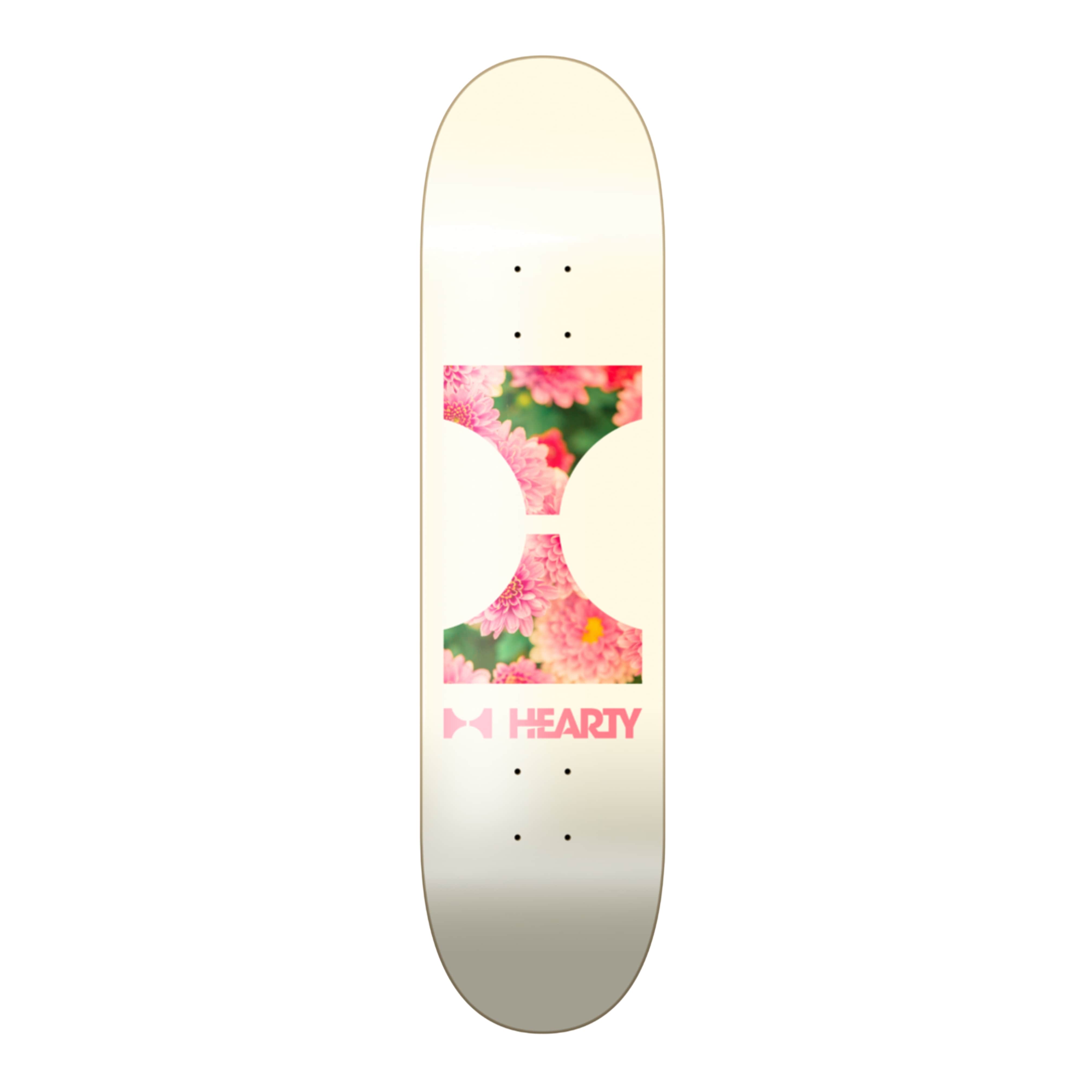 Hearty Skateboard Deck Floral Cream 7.375" To 7.75"