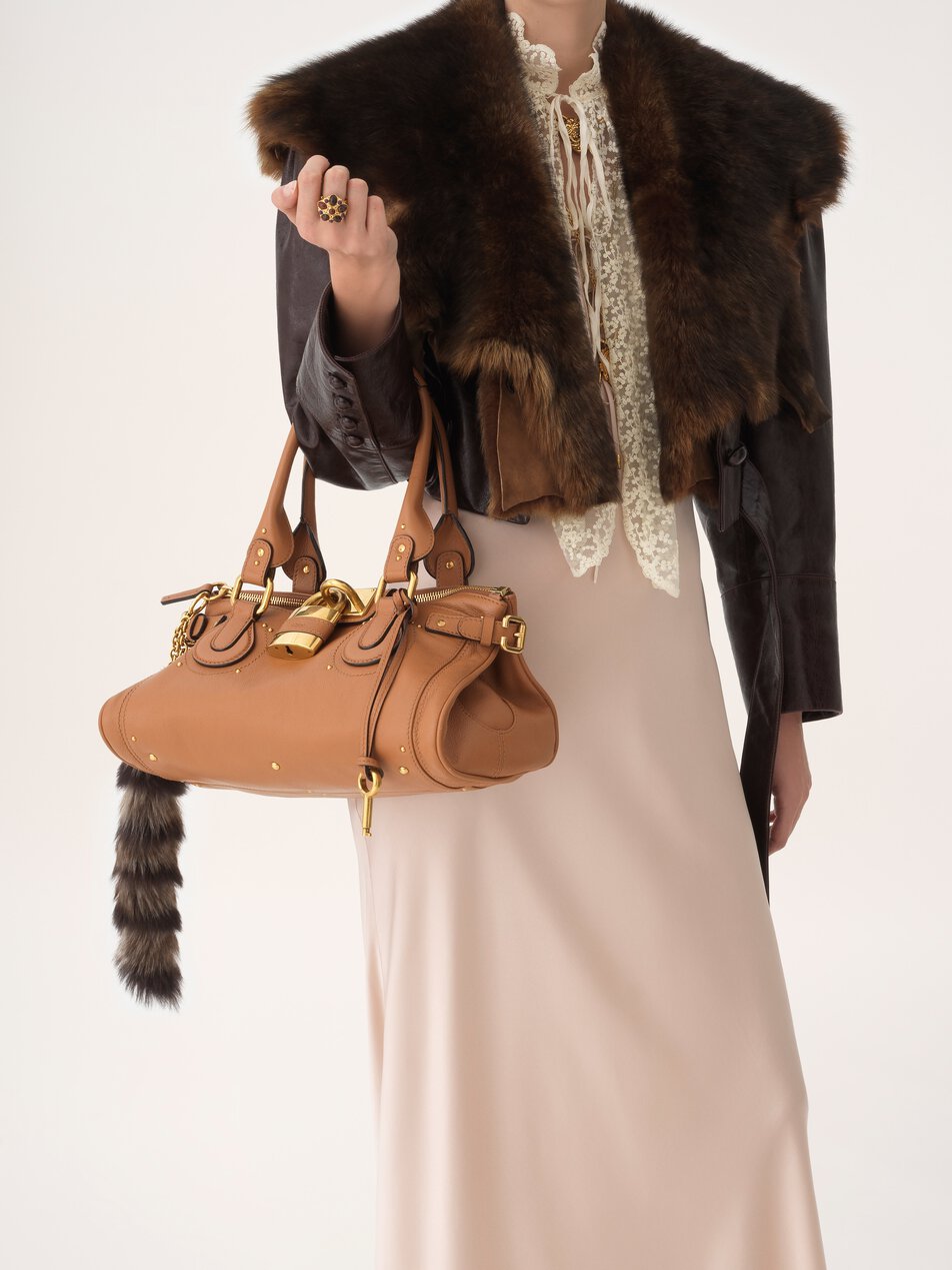CHLOE Paddington bag in grained leather Mustang Brown
