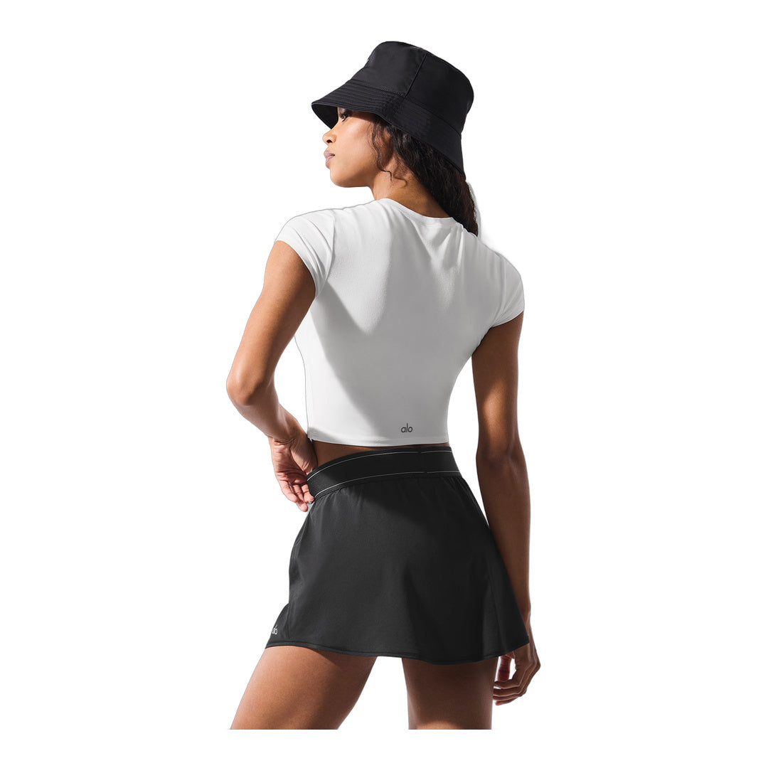 alo Alosoft Crop Finesse Short Sleeve - White