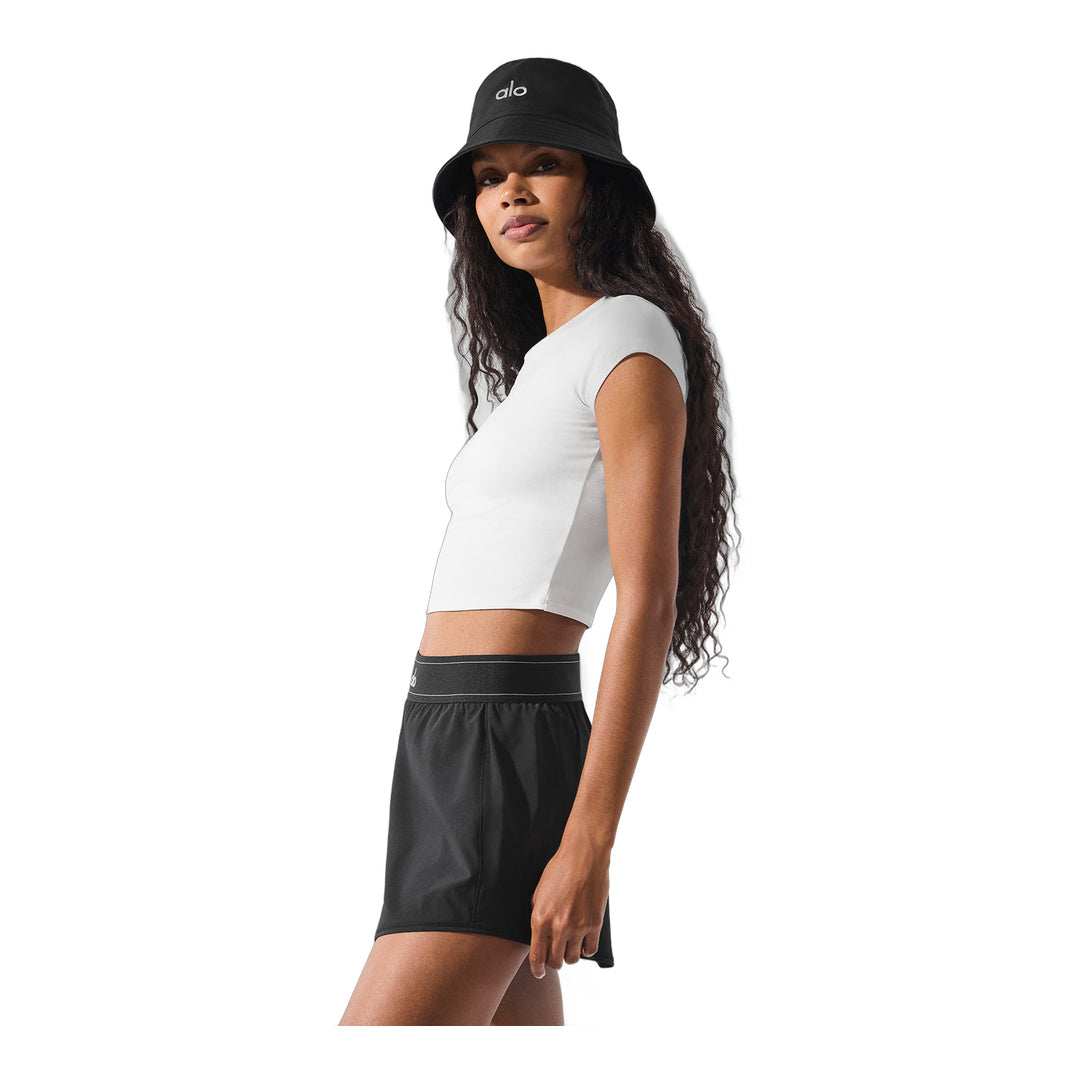 alo Alosoft Crop Finesse Short Sleeve - White
