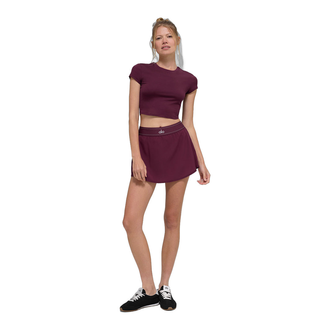 alo Alosoft Crop Finesse Short Sleeve - Burgundy