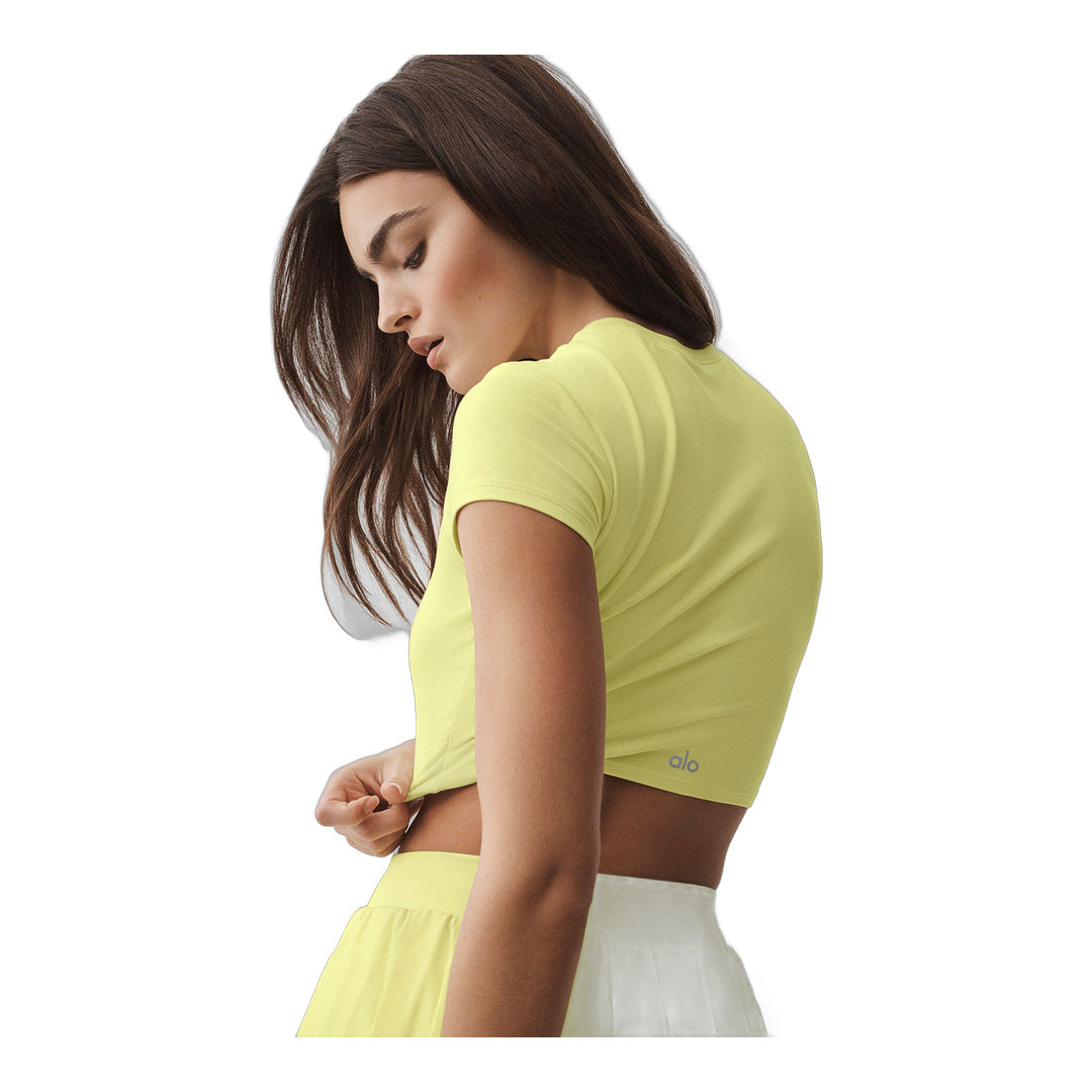 alo Alosoft Crop Finesse Short Sleeve - Sunshine