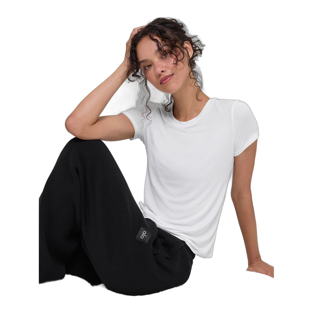 alo All Day Short Sleeve - White