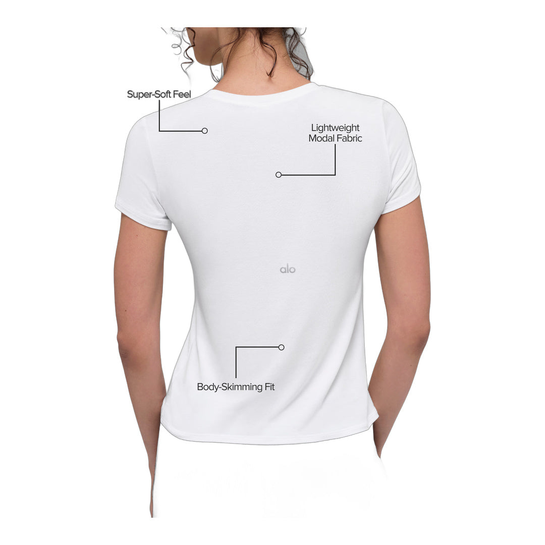 alo All Day Short Sleeve - White