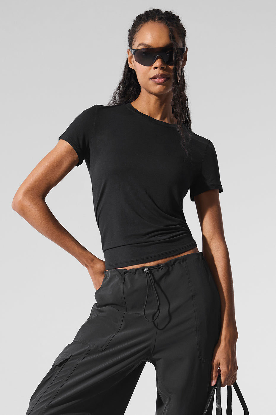 alo All Day Short Sleeve - Black
