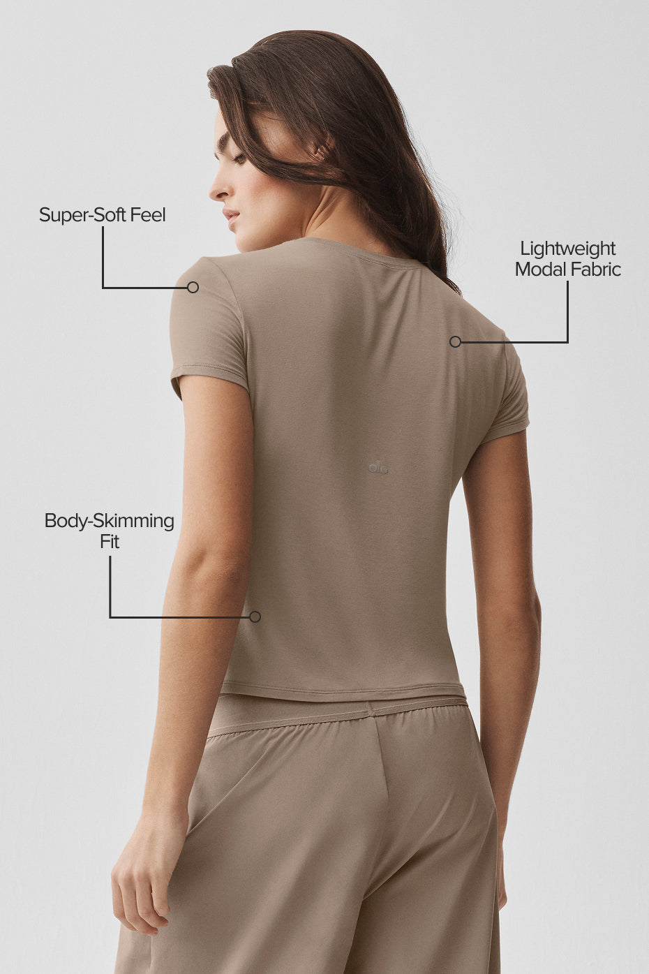 alo All Day Short Sleeve - Gravel