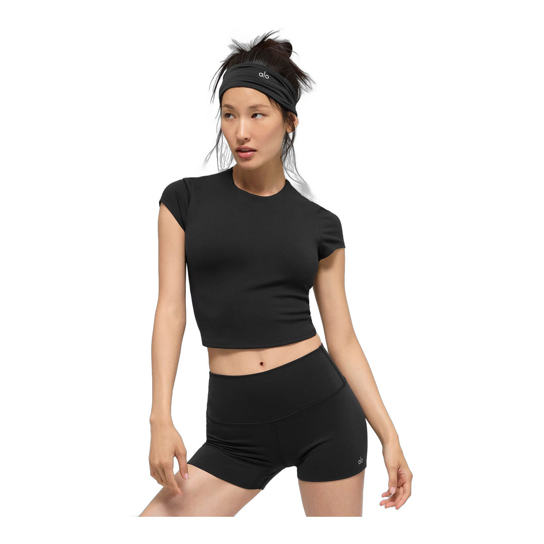 alo ALO Softsculpt Precision Short Sleeve Top - Black
