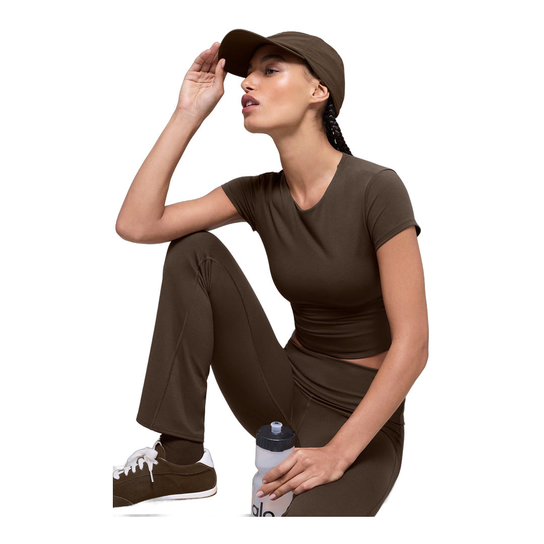 alo ALO Softsculpt Precision Short Sleeve Top - Espresso