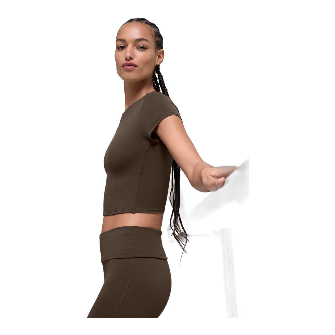 alo ALO Softsculpt Precision Short Sleeve Top - Espresso