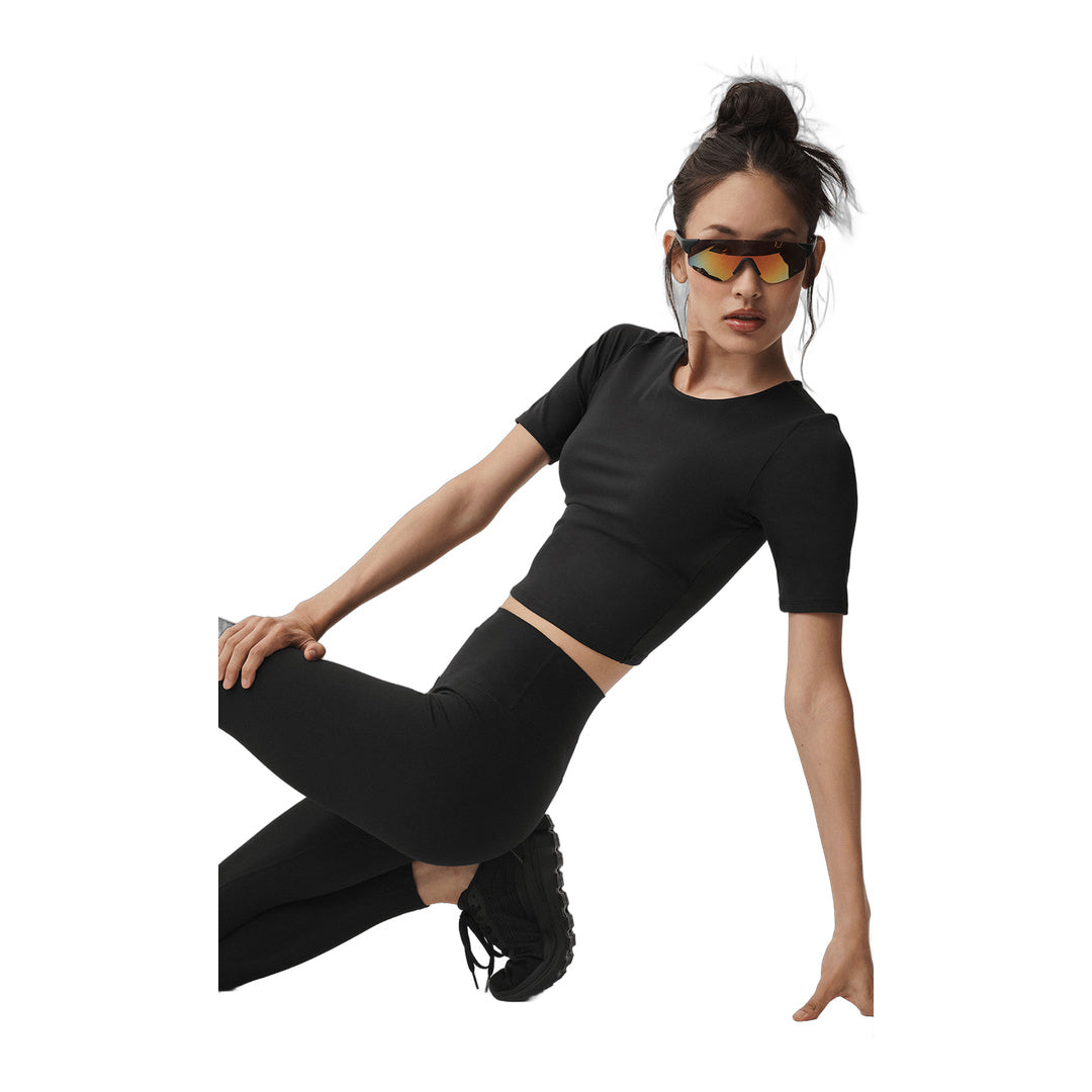 alo ALO Softsculpt Precision Half Sleeve Tee - Black