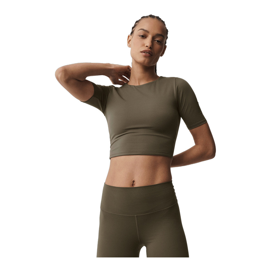 alo ALO Softsculpt Precision Half Sleeve Tee - Olive Tree