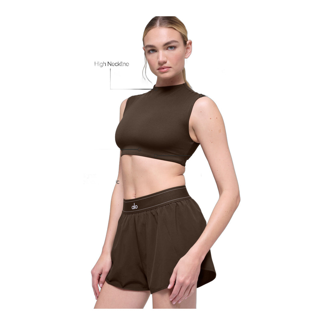 alo ALO Softsculpt Capped Out Short Sleeve - Espresso