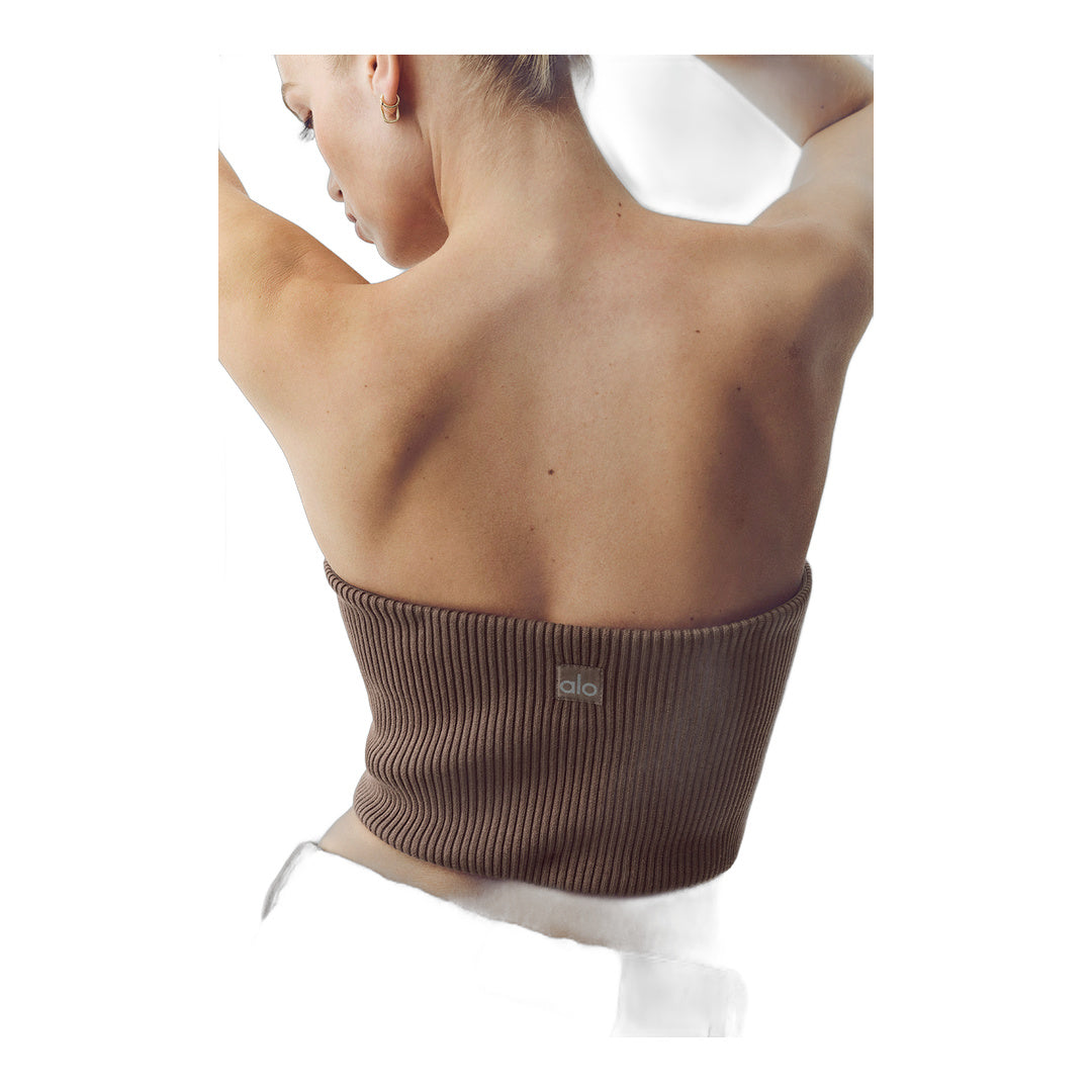 alo Wool Blend Nightcap Corset Top - Alpine Cocoa Heather