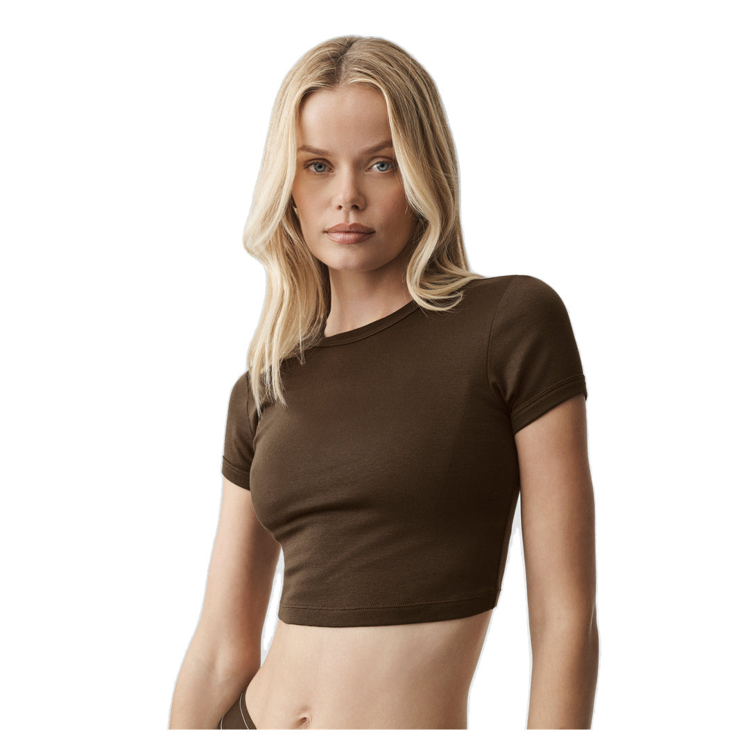 ALO Cropped Timeless Tee - Espresso