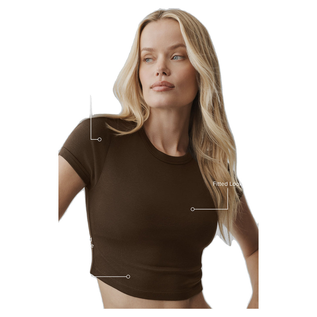 ALO Cropped Timeless Tee - Espresso