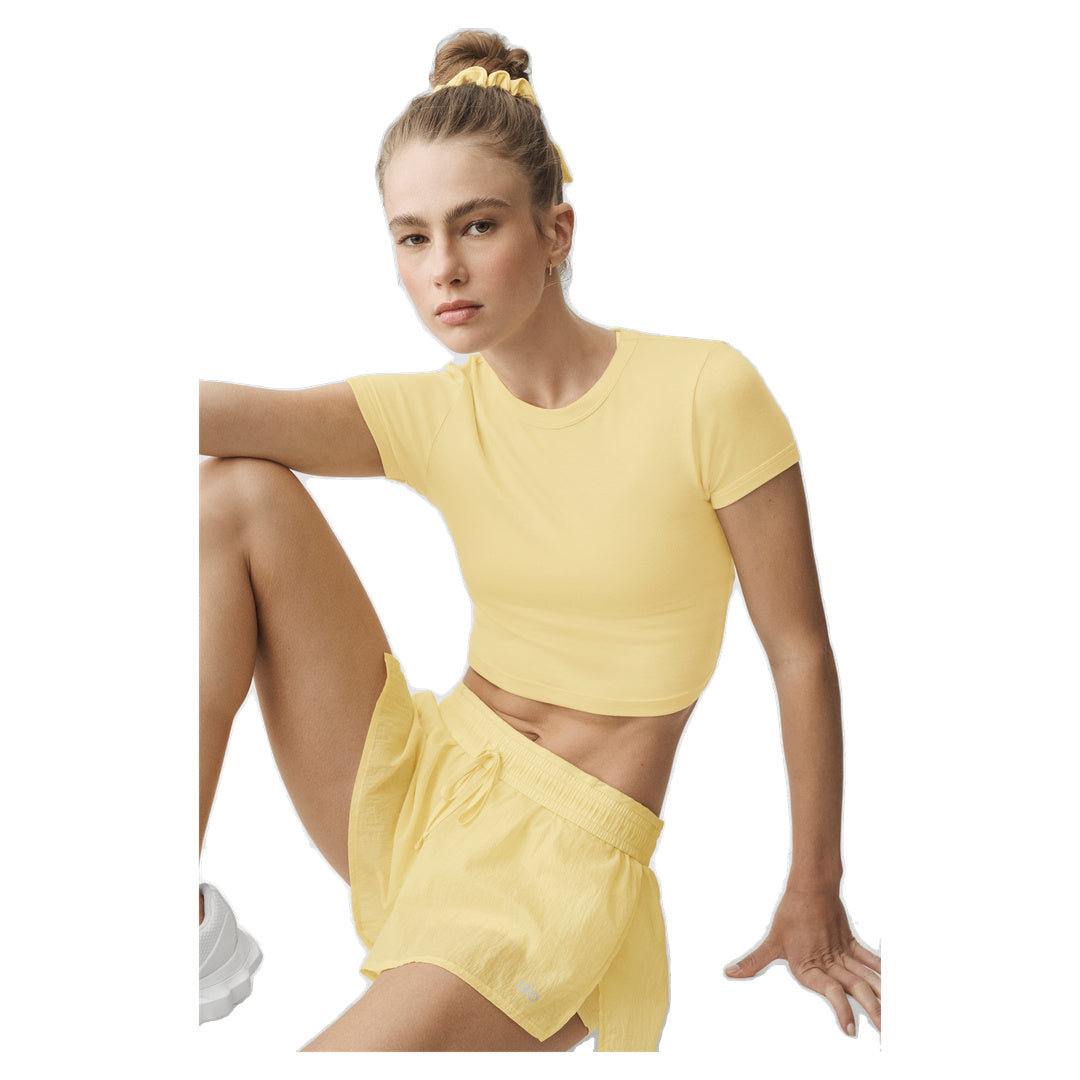 ALO Cropped Timeless Tee - Warm Butter