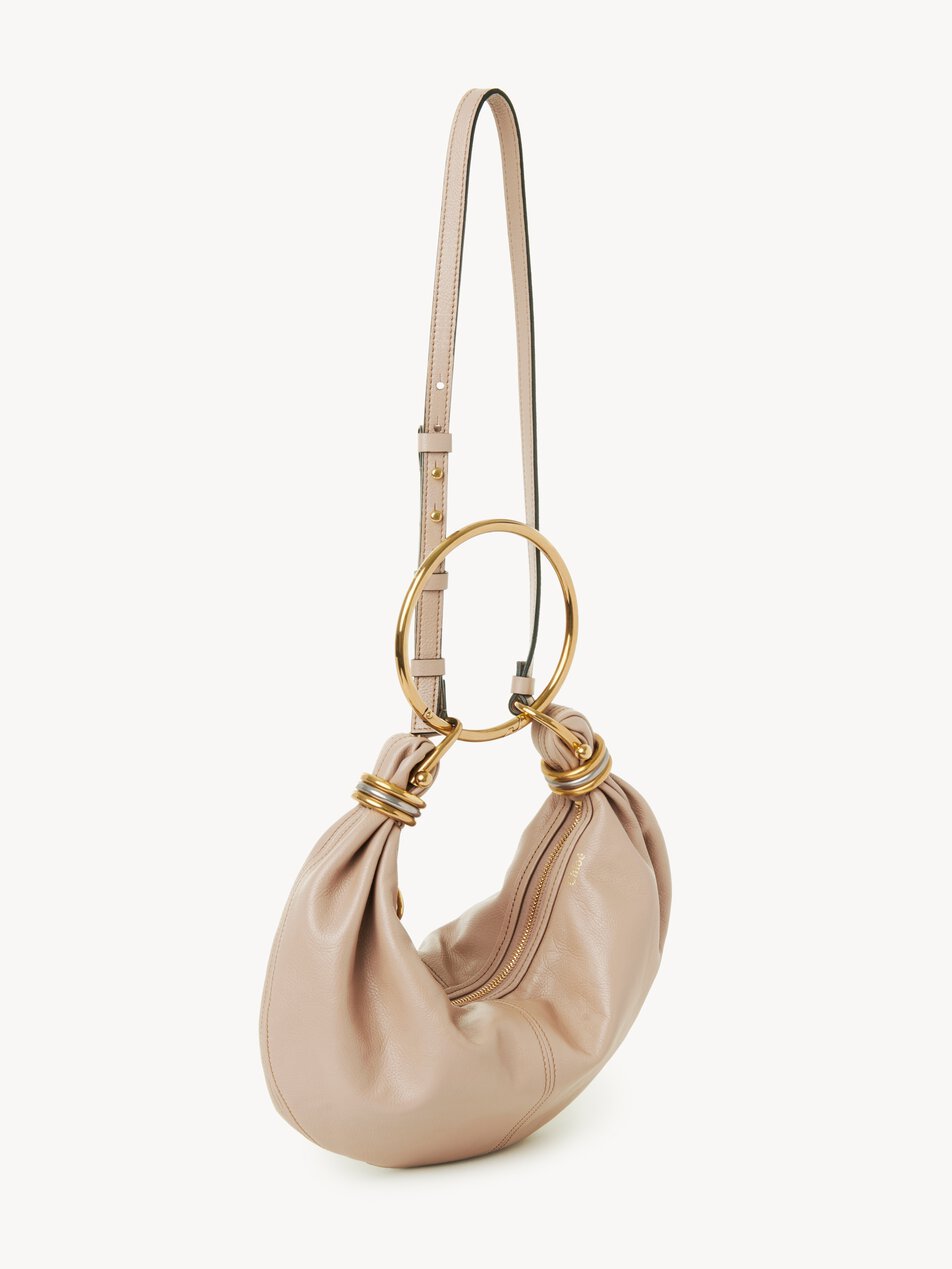 CHLOE Small Bracelet Hobo bag in grained leather Boyish Brown