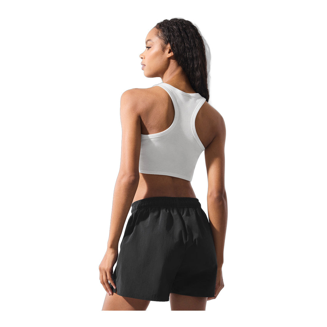alo Seamless Modal Ribbed Cropped Short Sleeve - Black