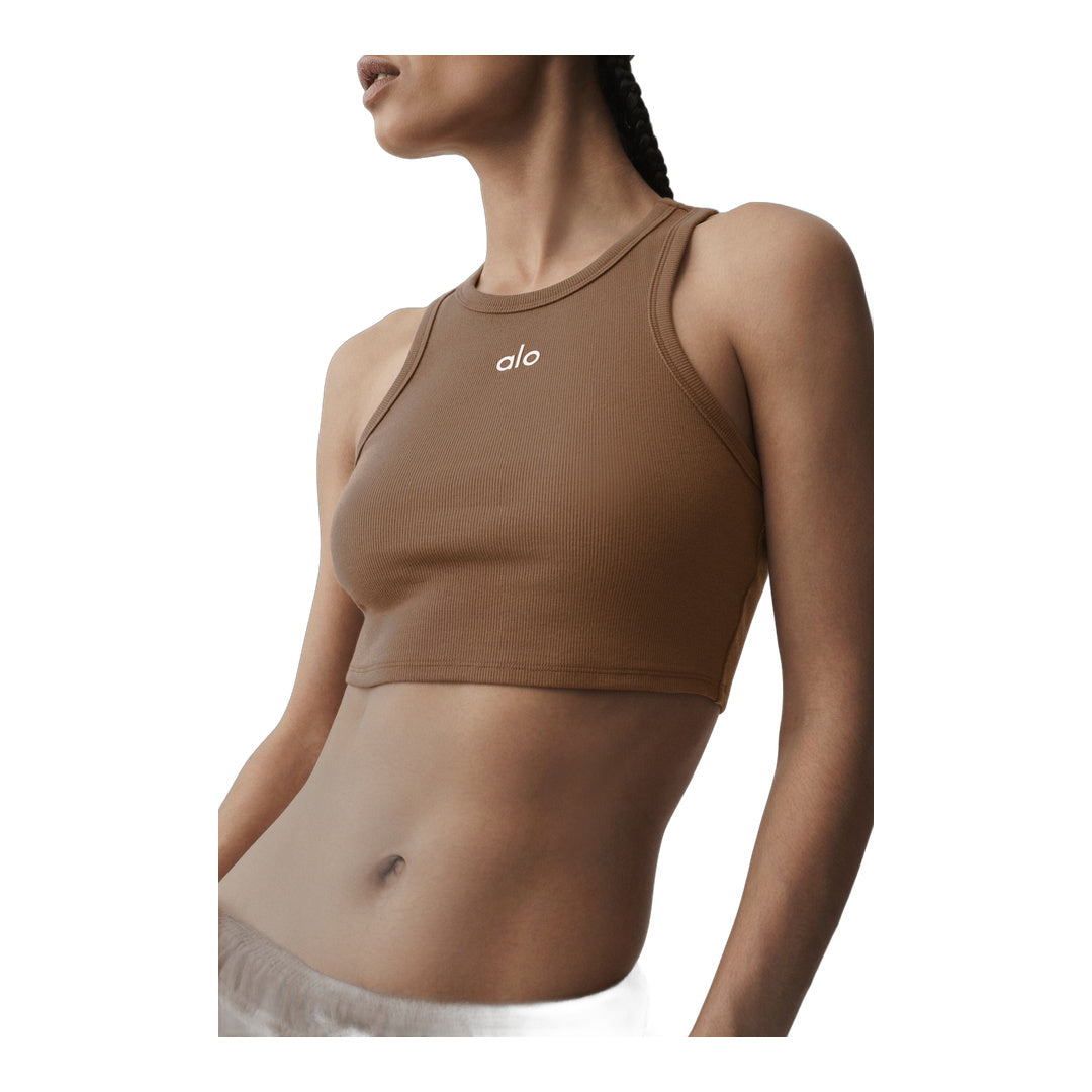 alo Aspire Tank - Sun Kissed Brown/White