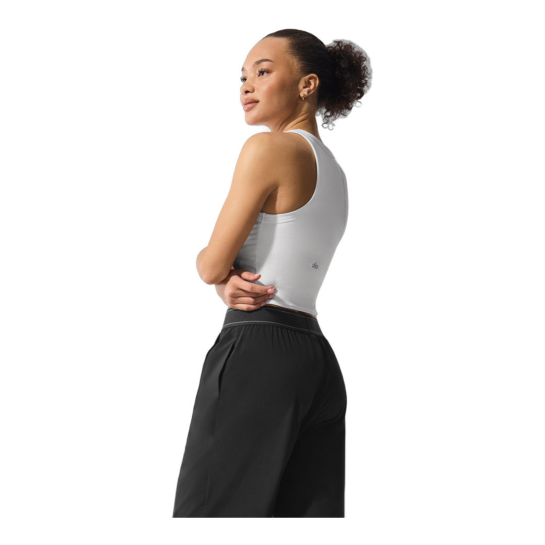alo Goddess Ribbed Go-To Tank - White