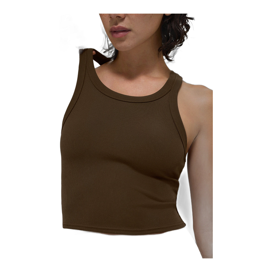 alo Goddess Ribbed Go-To Tank - Espresso