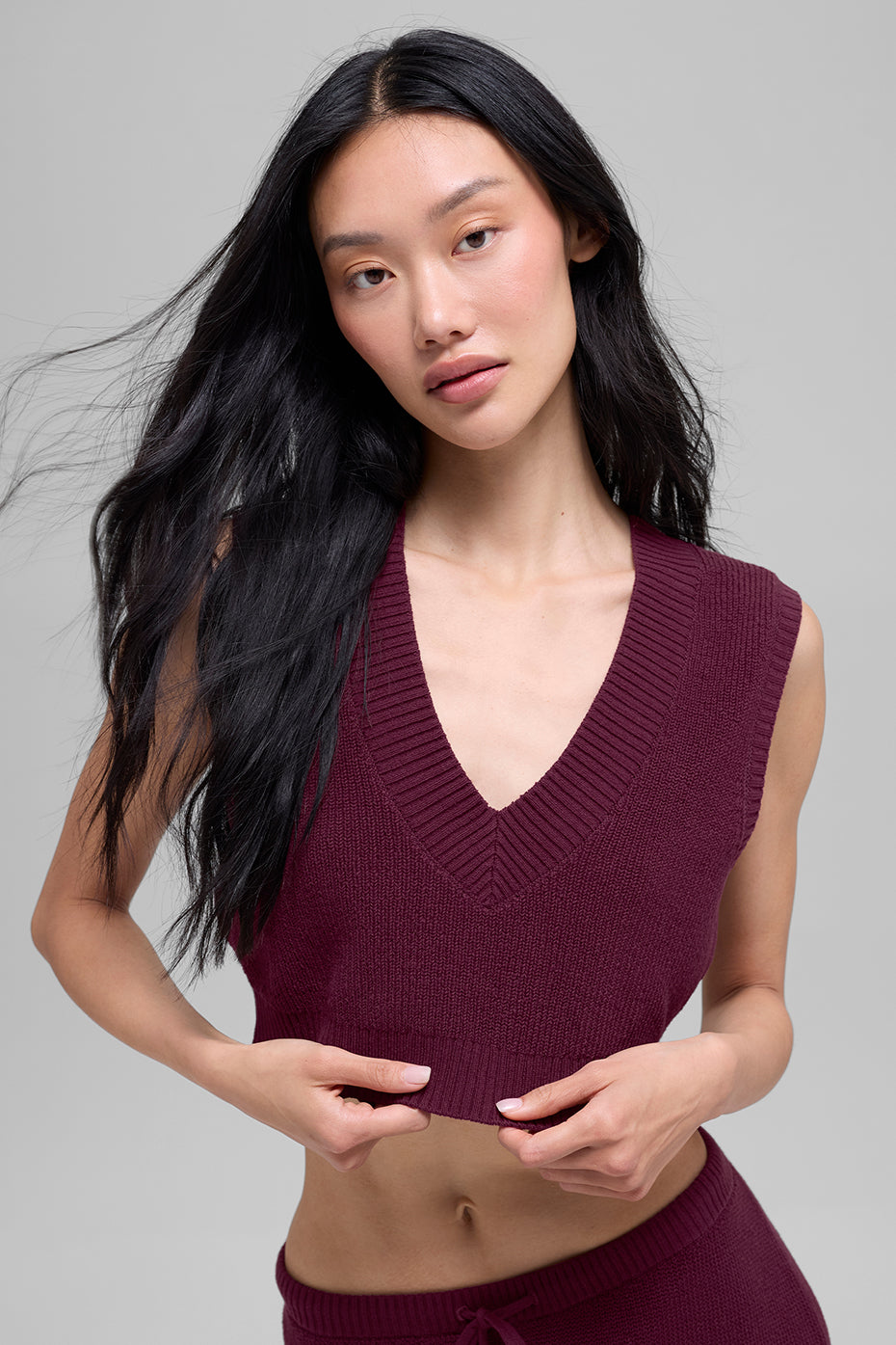 alo Supernatural Sweater Tank - Burgundy