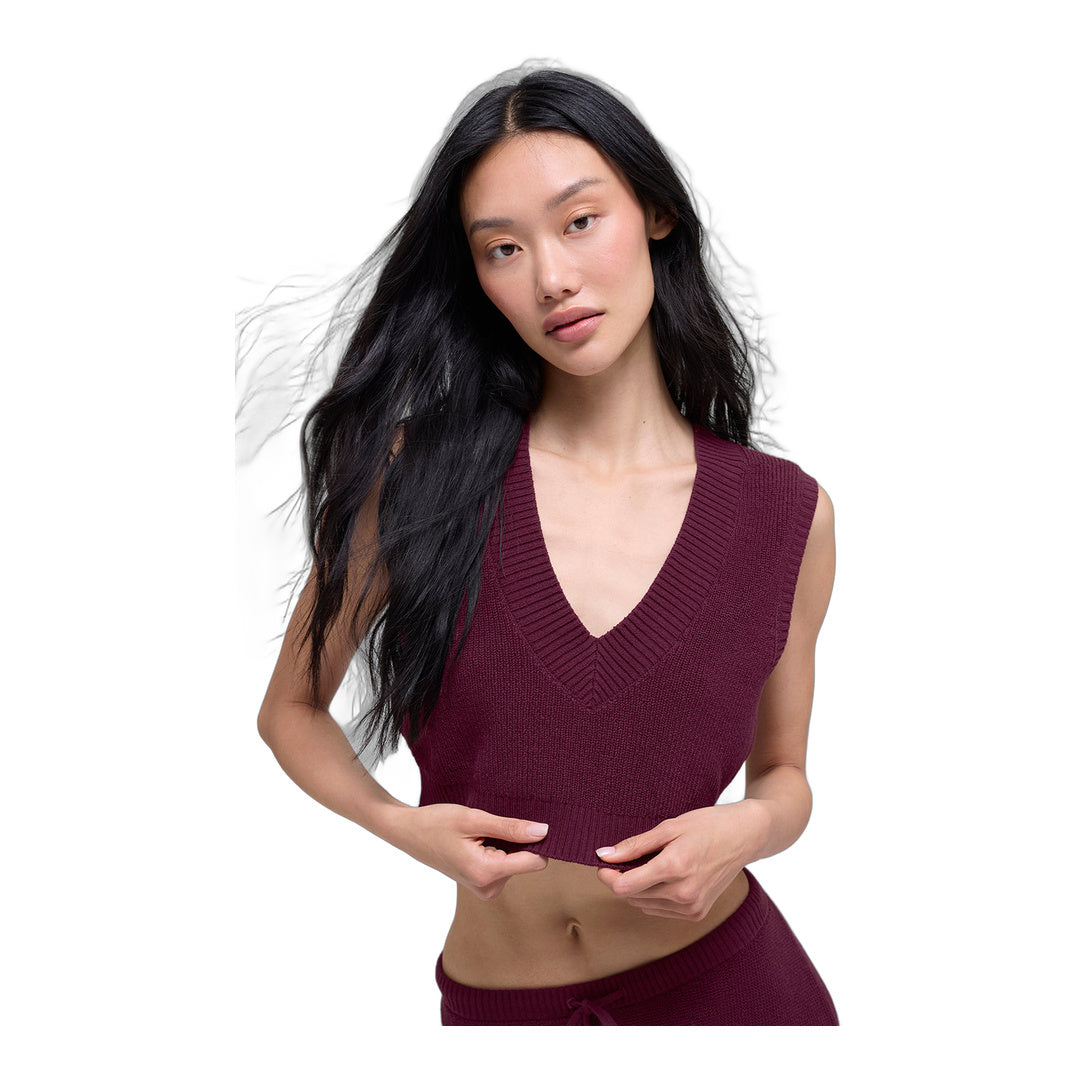 alo Supernatural Sweater Tank - Burgundy