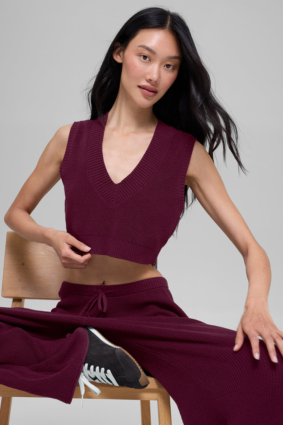 alo Supernatural Sweater Tank - Burgundy