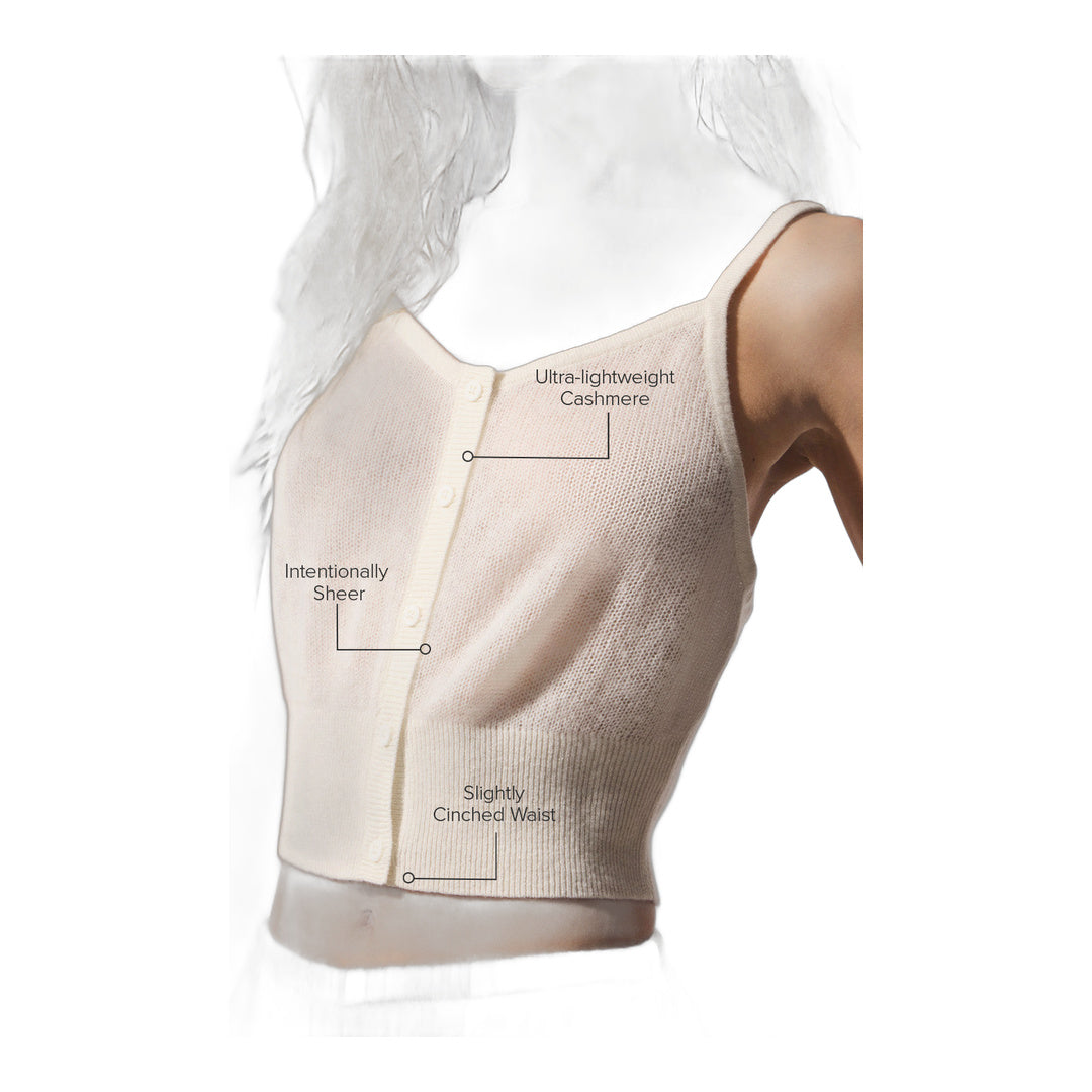 alo Sheer Cashmere Tank - Ivory