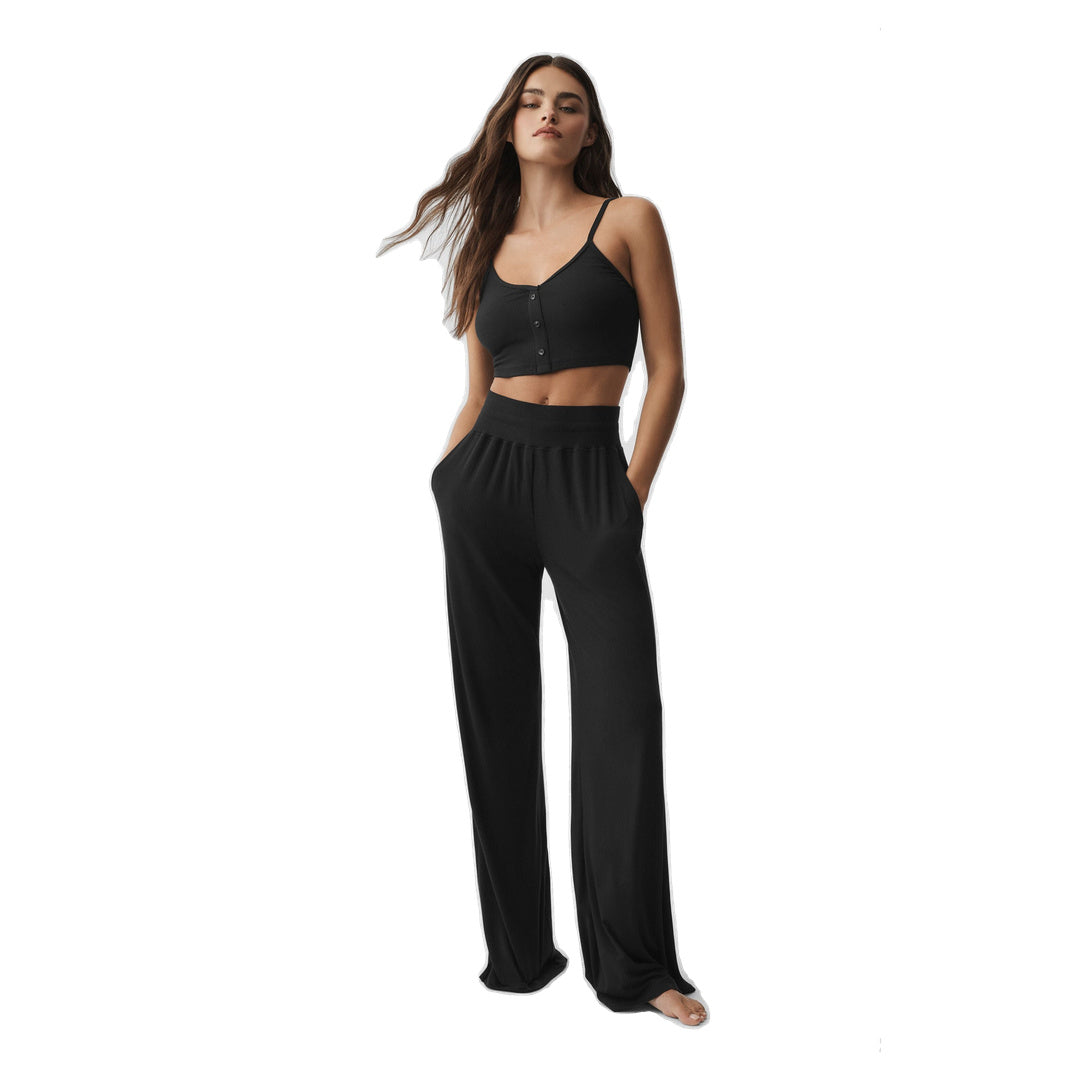 ALO Ribbed Delicate Lounge Tank - Black