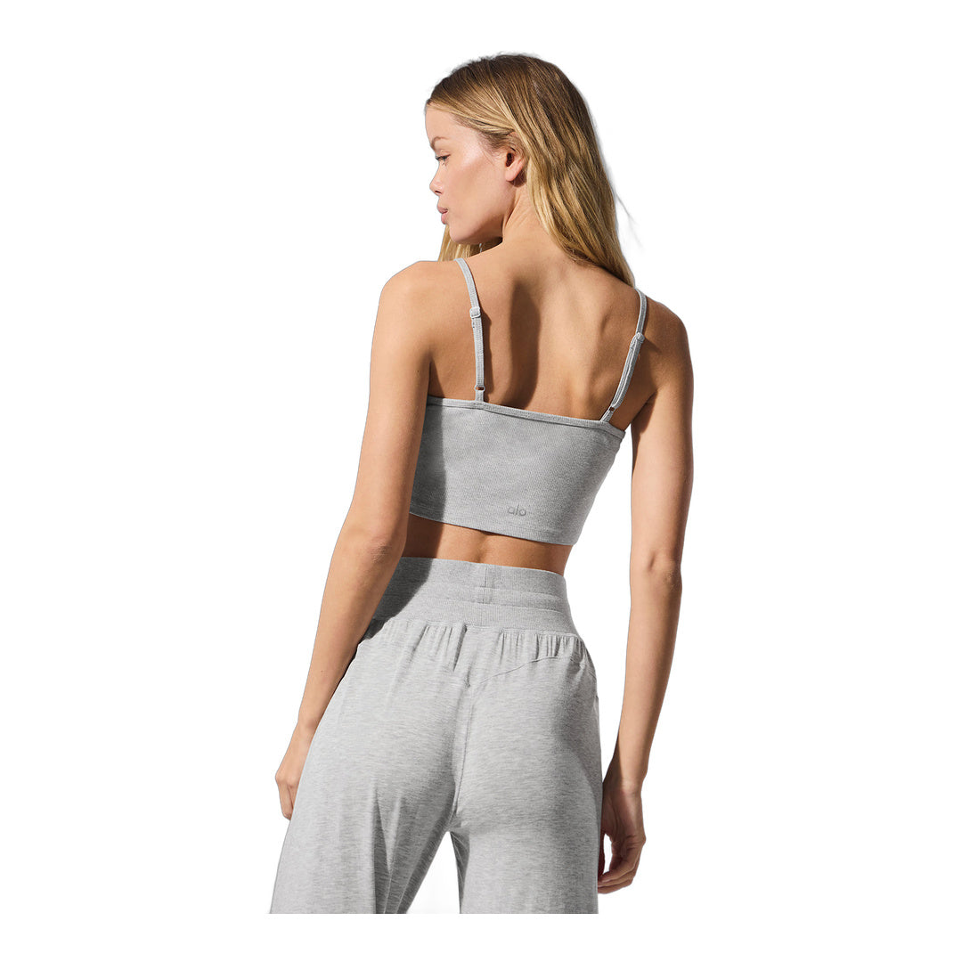 alo Ribbed Delicate Lounge Tank - Athletic Heather Grey