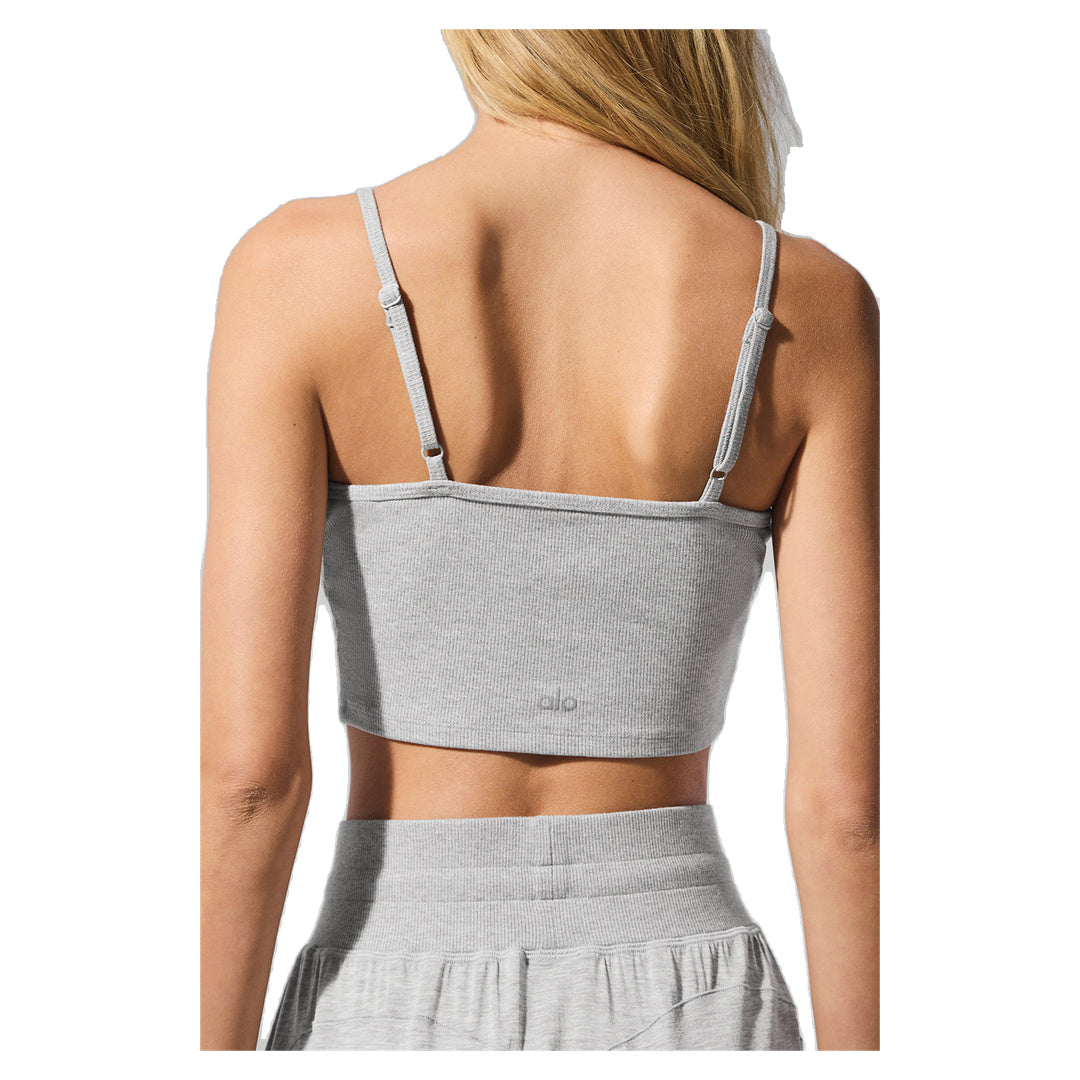 ALO Ribbed Delicate Lounge Tank - Athletic Heather Grey