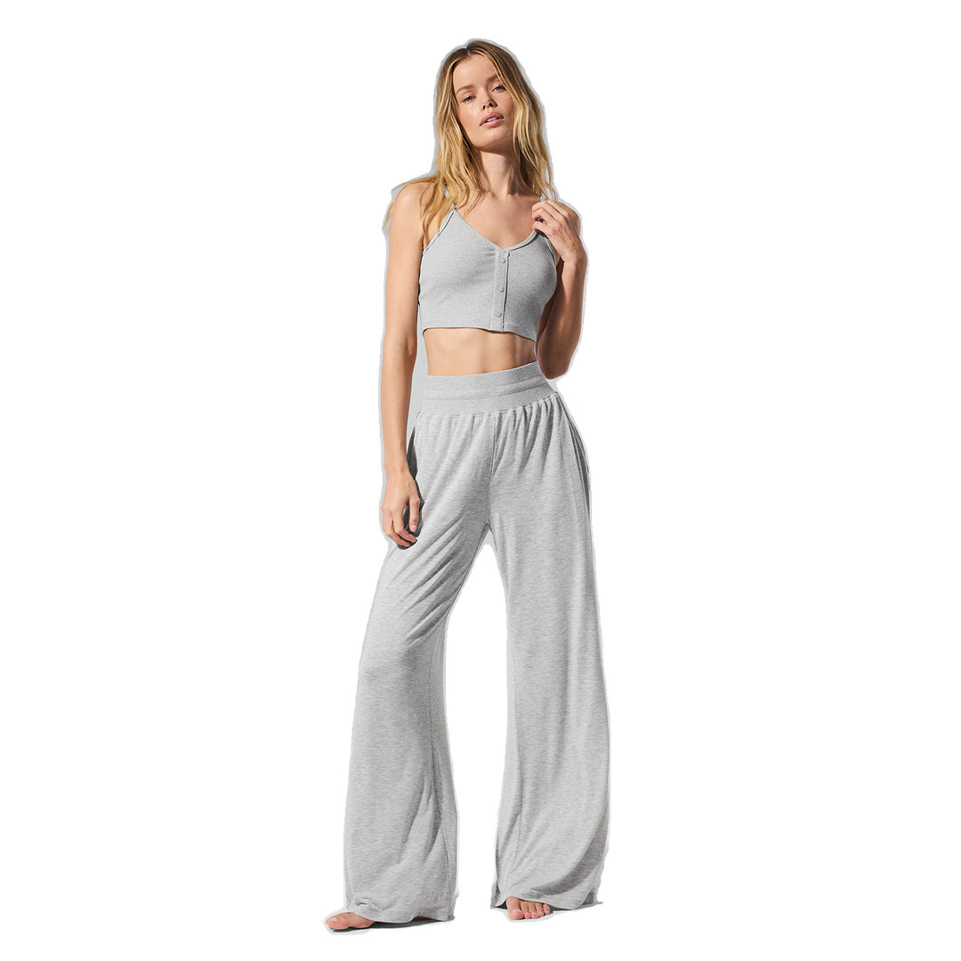 ALO Ribbed Delicate Lounge Tank - Athletic Heather Grey