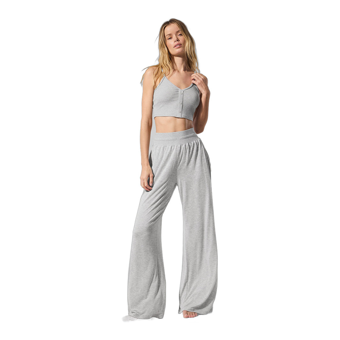 alo Ribbed Delicate Lounge Tank - Athletic Heather Grey
