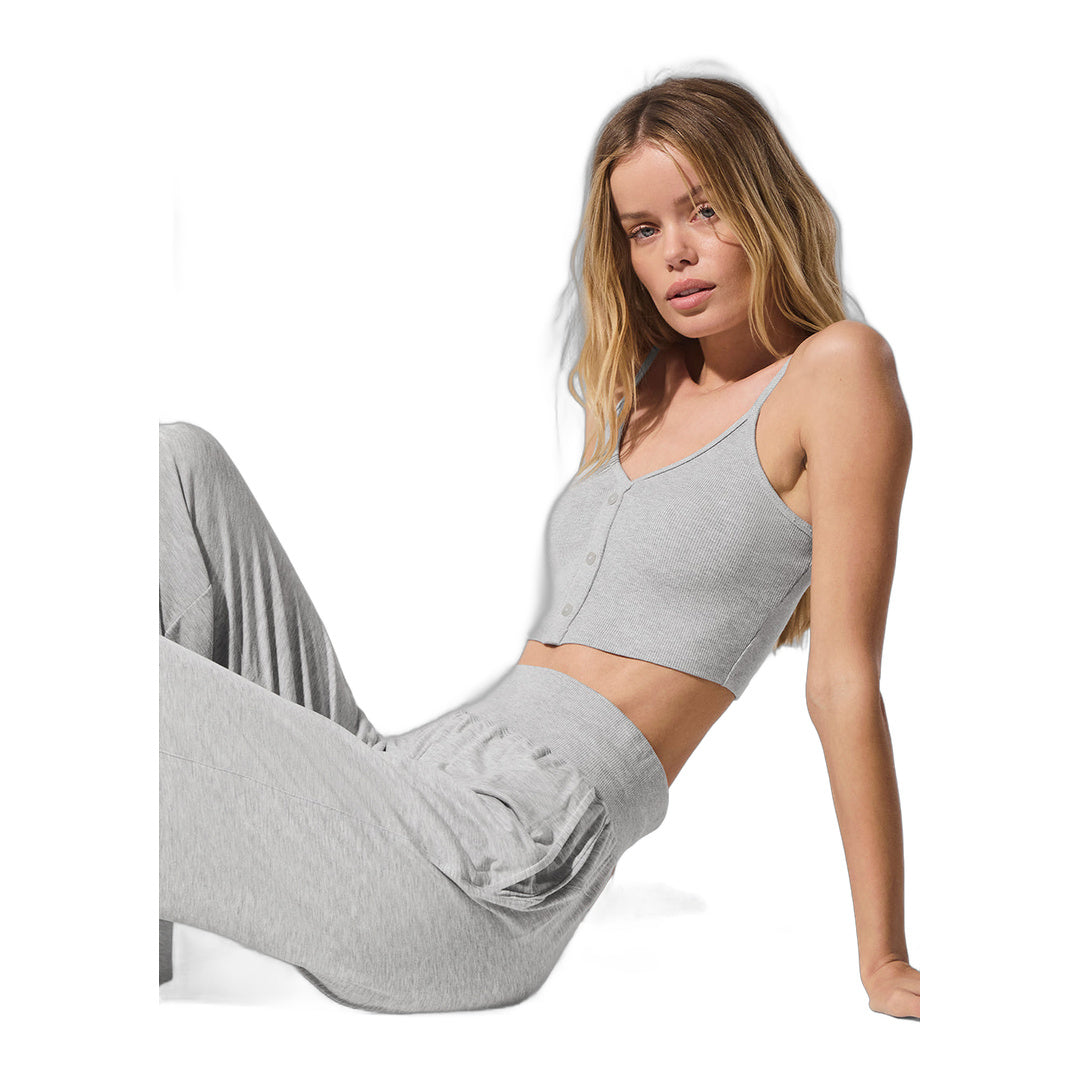 alo Ribbed Delicate Lounge Tank - Athletic Heather Grey