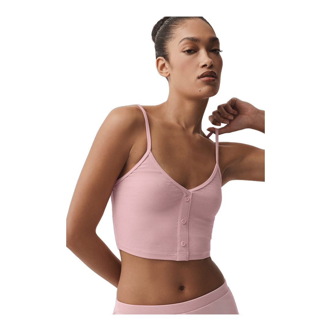 alo Ribbed Delicate Lounge Tank - Vintage Pink