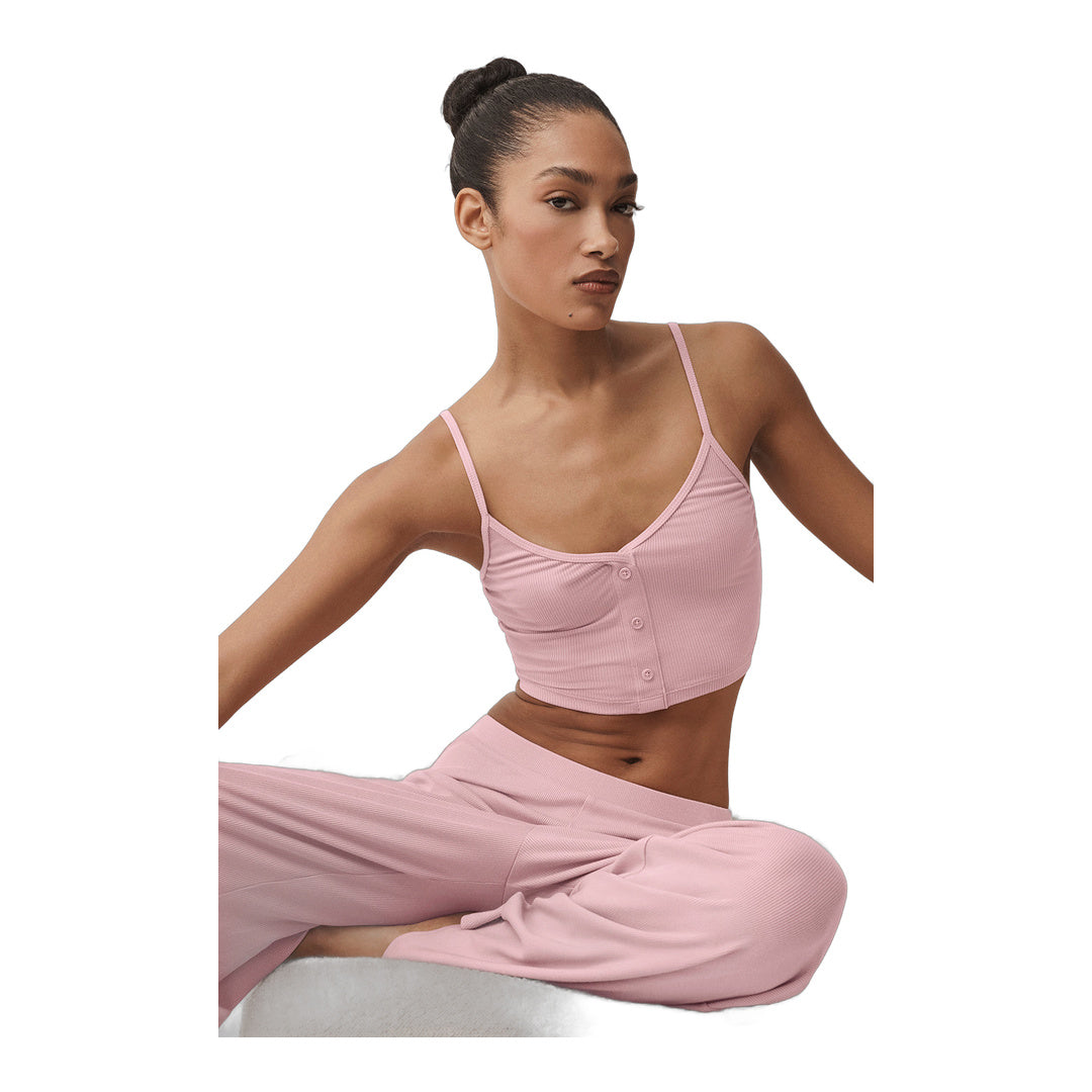 alo Ribbed Delicate Lounge Tank - Vintage Pink
