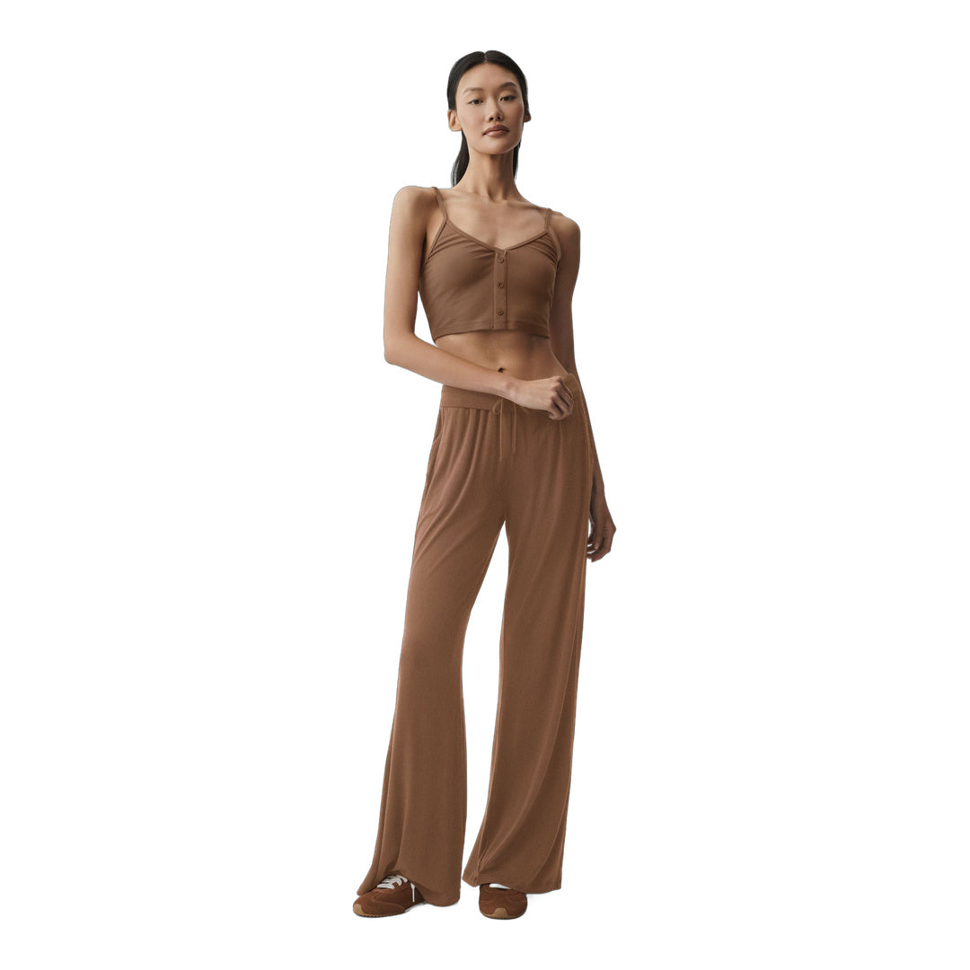 alo Ribbed Delicate Lounge Tank - Sun Kissed Brown