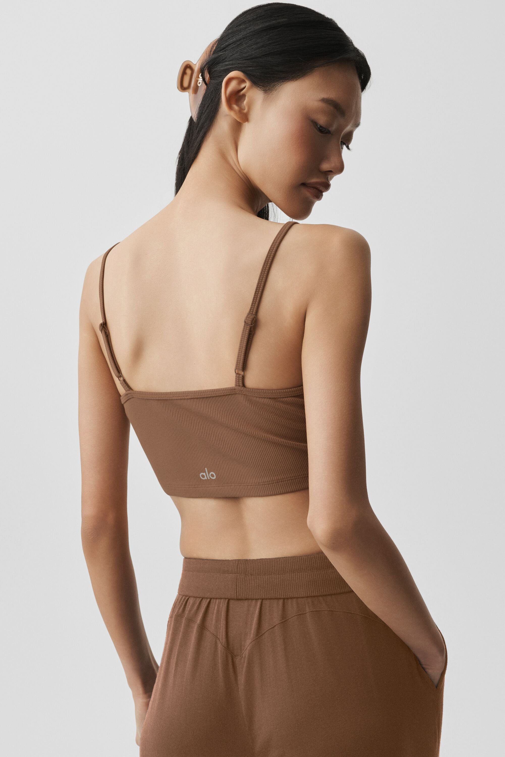 alo Ribbed Delicate Lounge Tank - Sun Kissed Brown