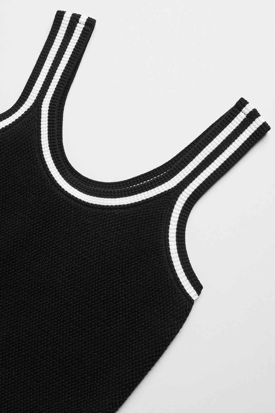 alo Tennis Club Sweater Knit Tank - Black/Ivory
