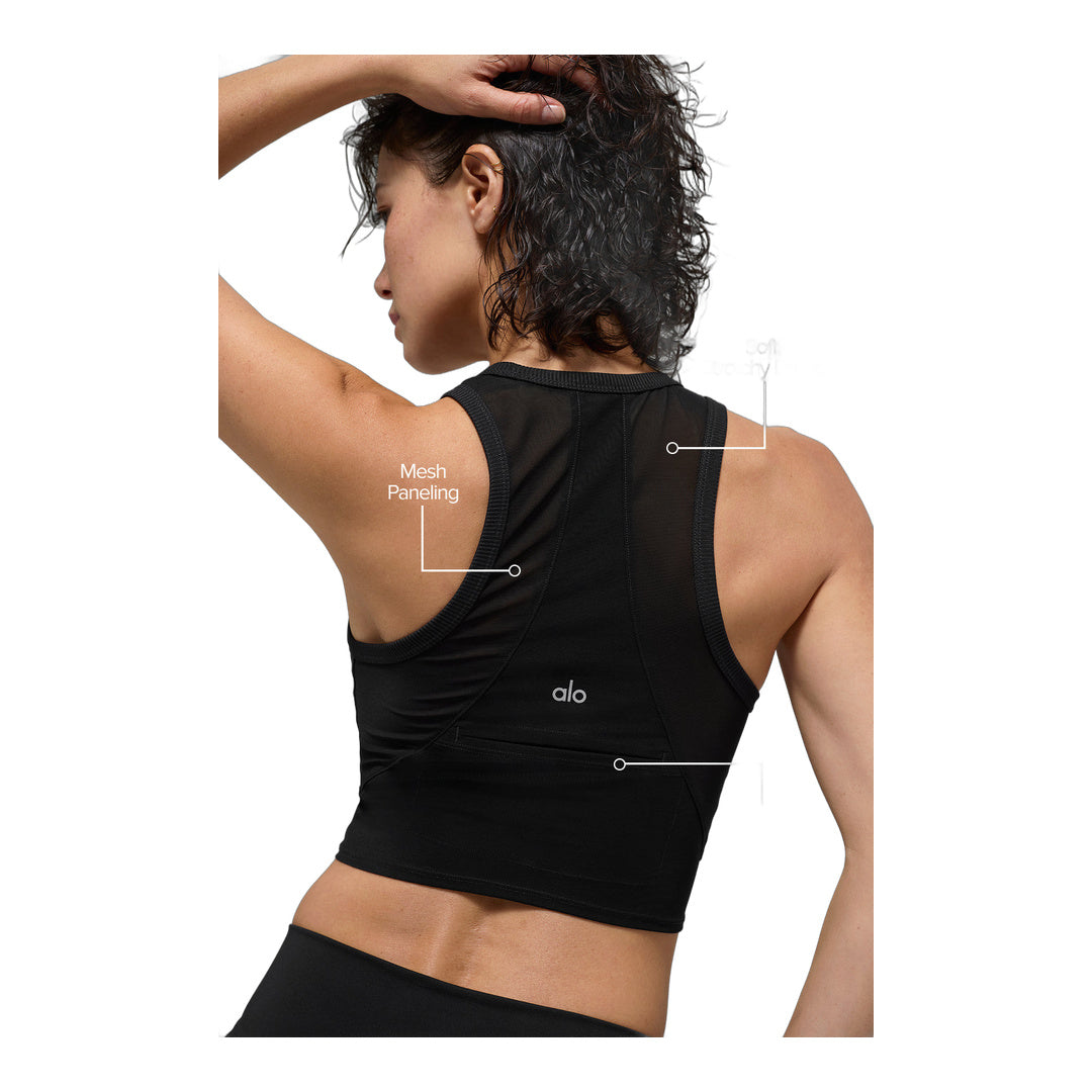 alo Mesh Front Runner Tank - Black