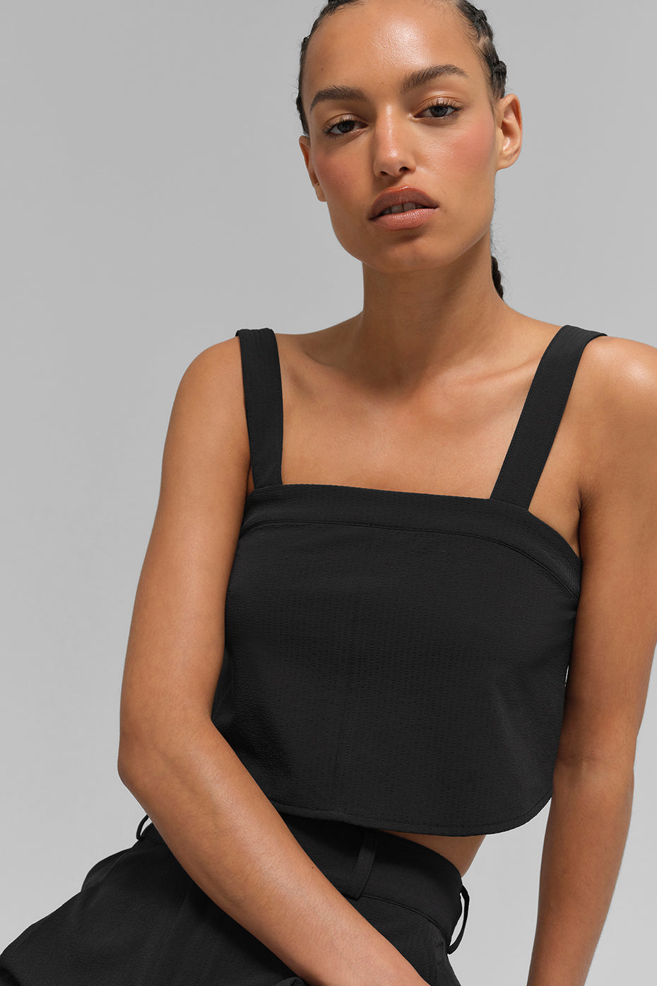 alo Cropped Dreamscape Tank - Black