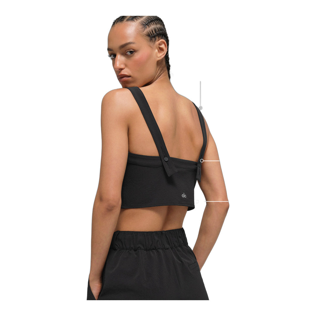 alo Cropped Dreamscape Tank - Black