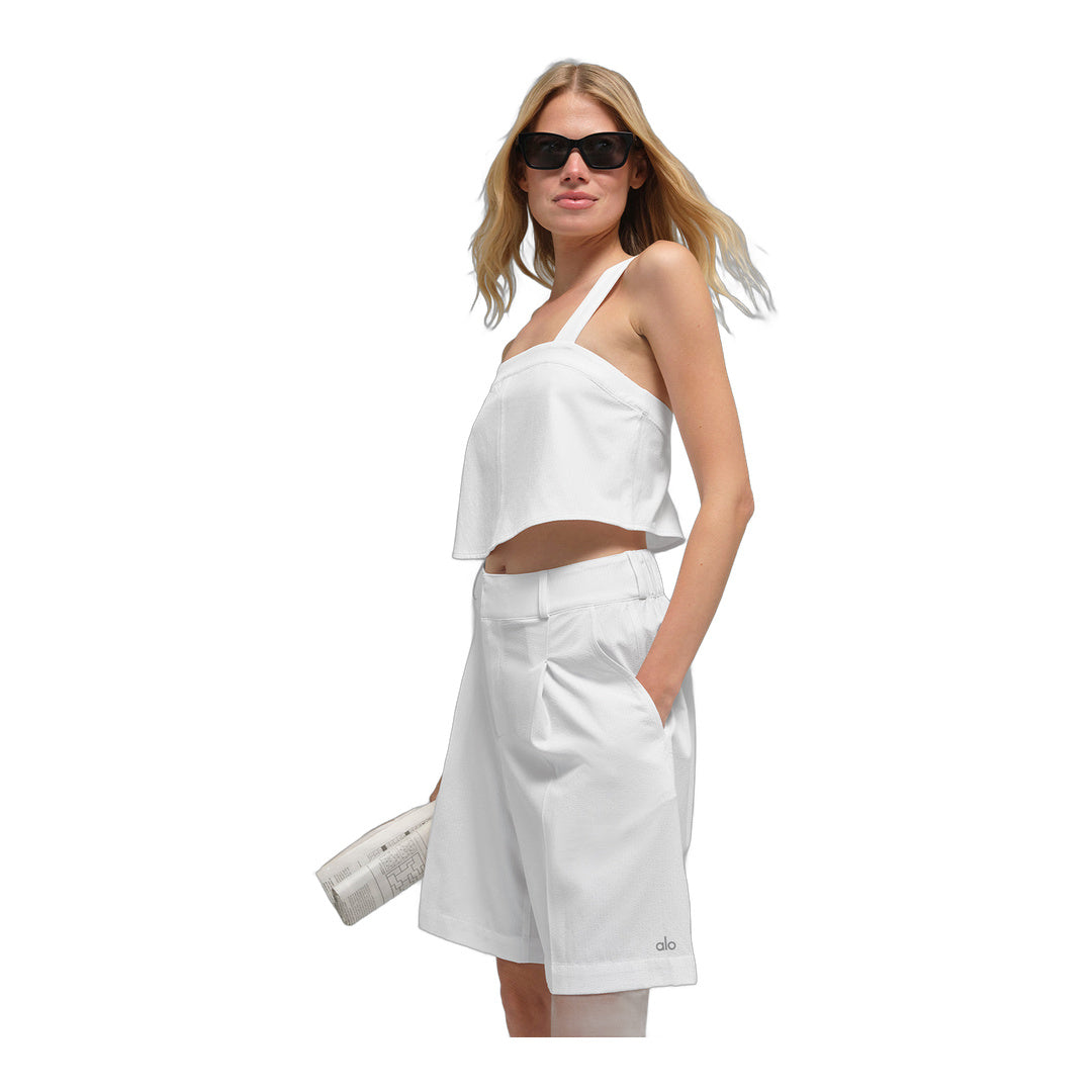 alo Cropped Dreamscape Tank - White