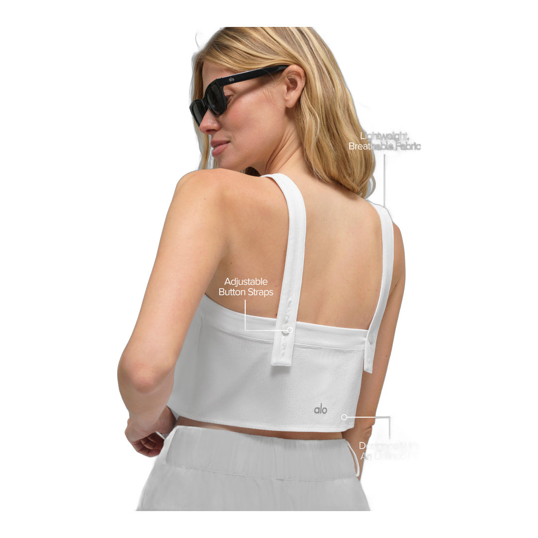 alo Cropped Dreamscape Tank - White