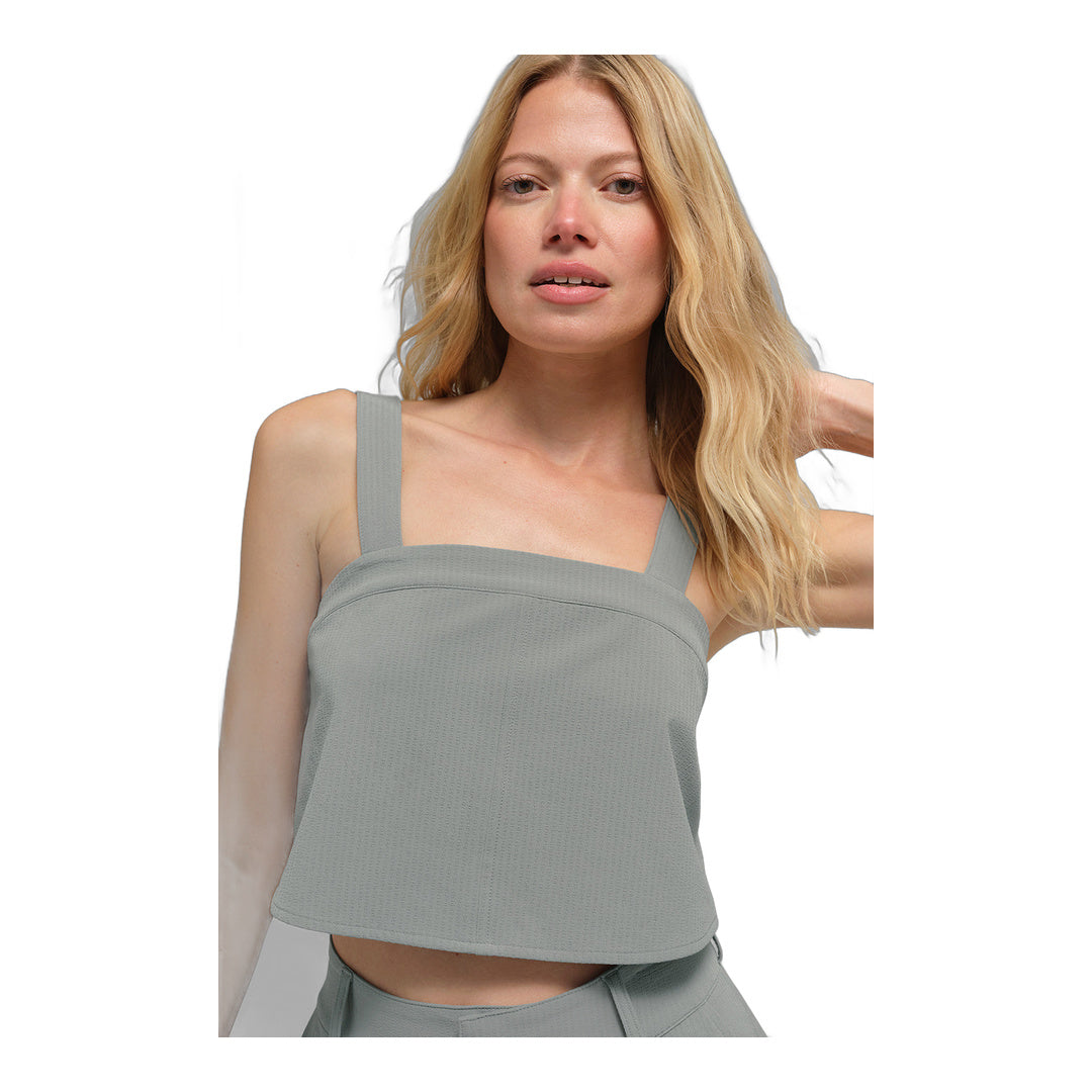 alo Cropped Dreamscape Tank - Lunar Grey