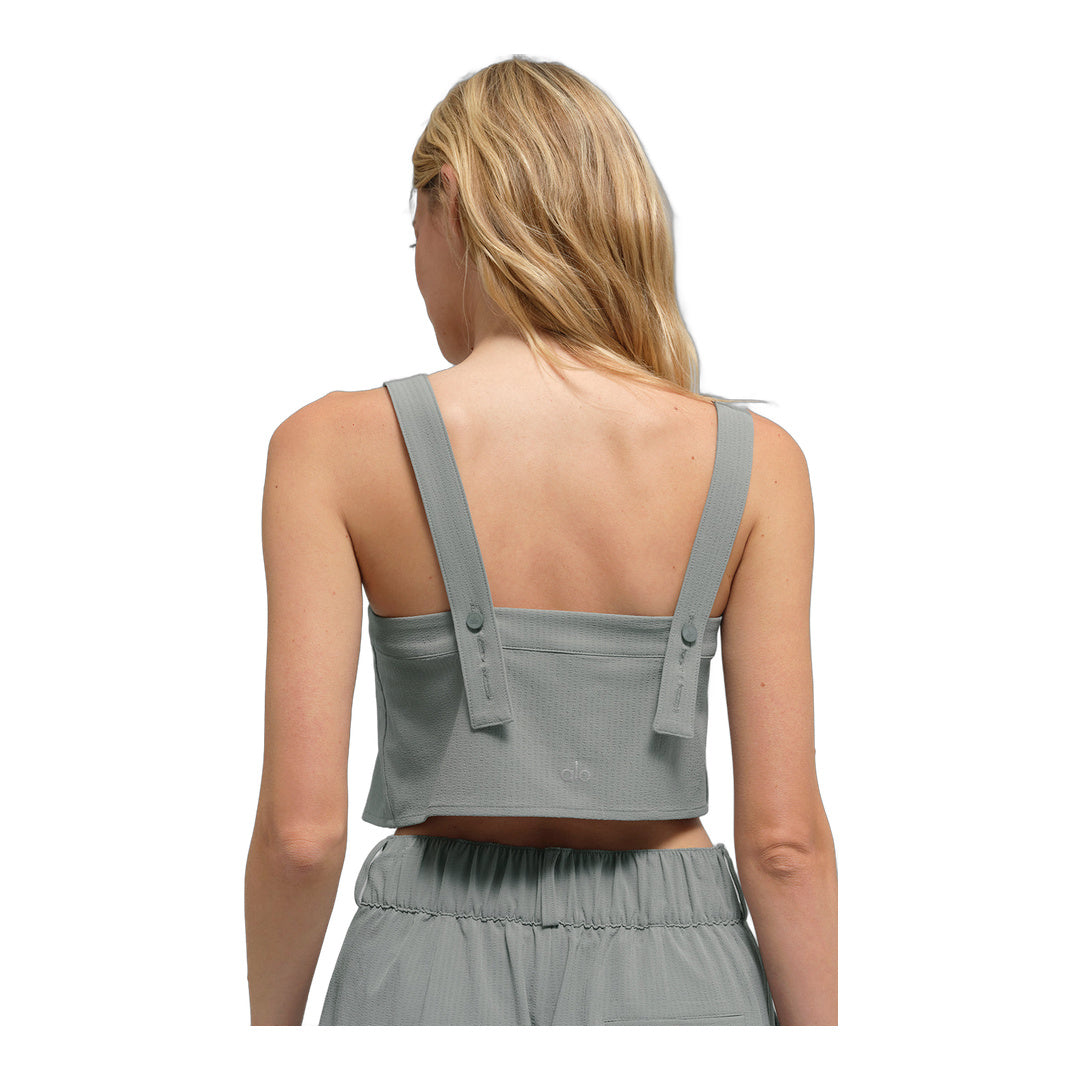 alo Cropped Dreamscape Tank - Lunar Grey