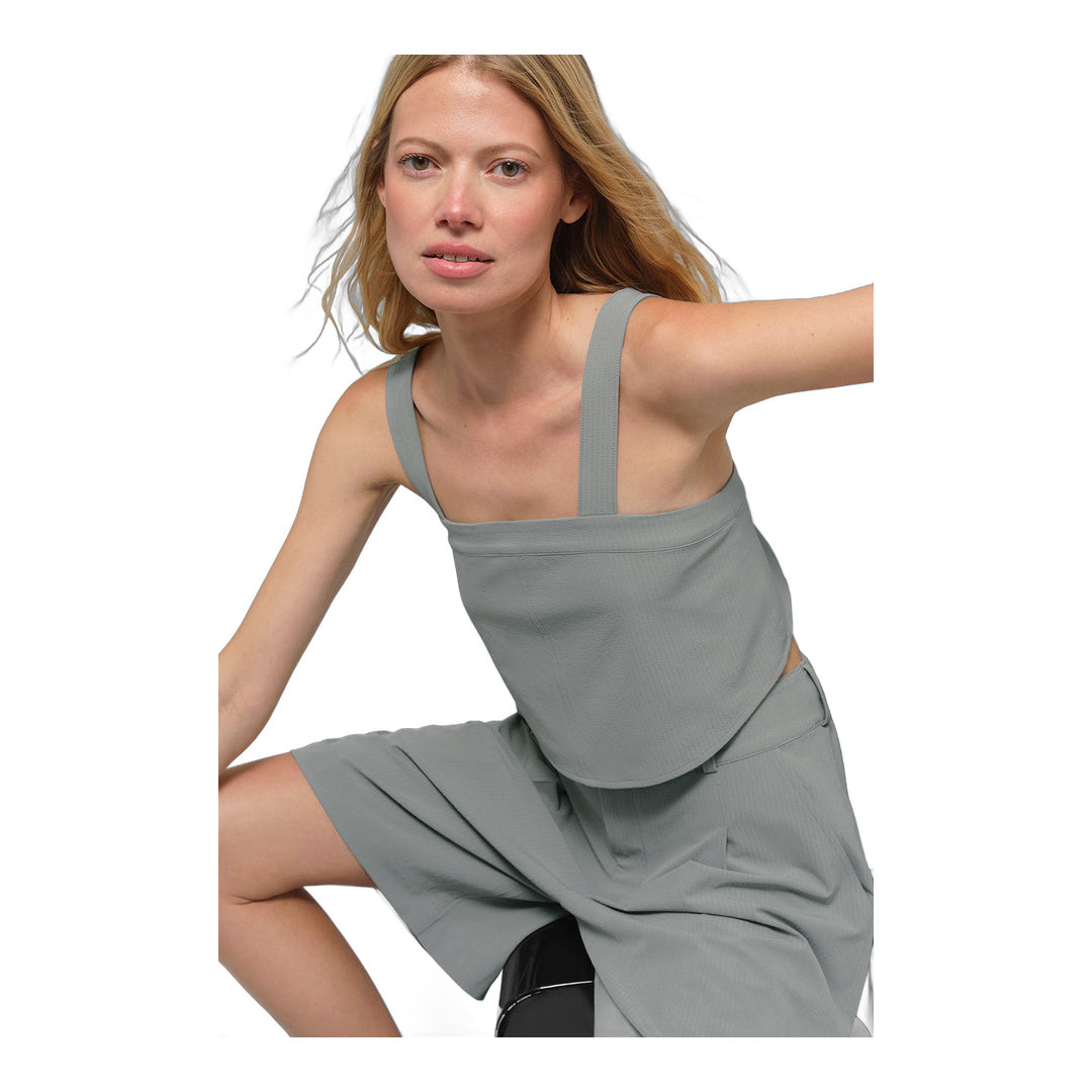 alo Cropped Dreamscape Tank - Lunar Grey